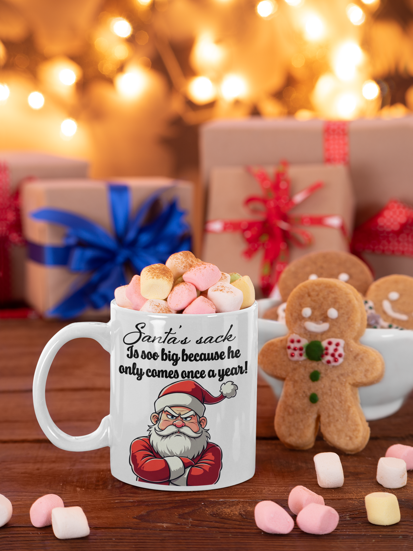 Santa's sack is soo big because he only comes once a year All ballsack Caffeine Christmas gift gift for mom gift for wife Java Mocha nut sack nut sax Nuts Nuttin nutz Santa stocking stuffer