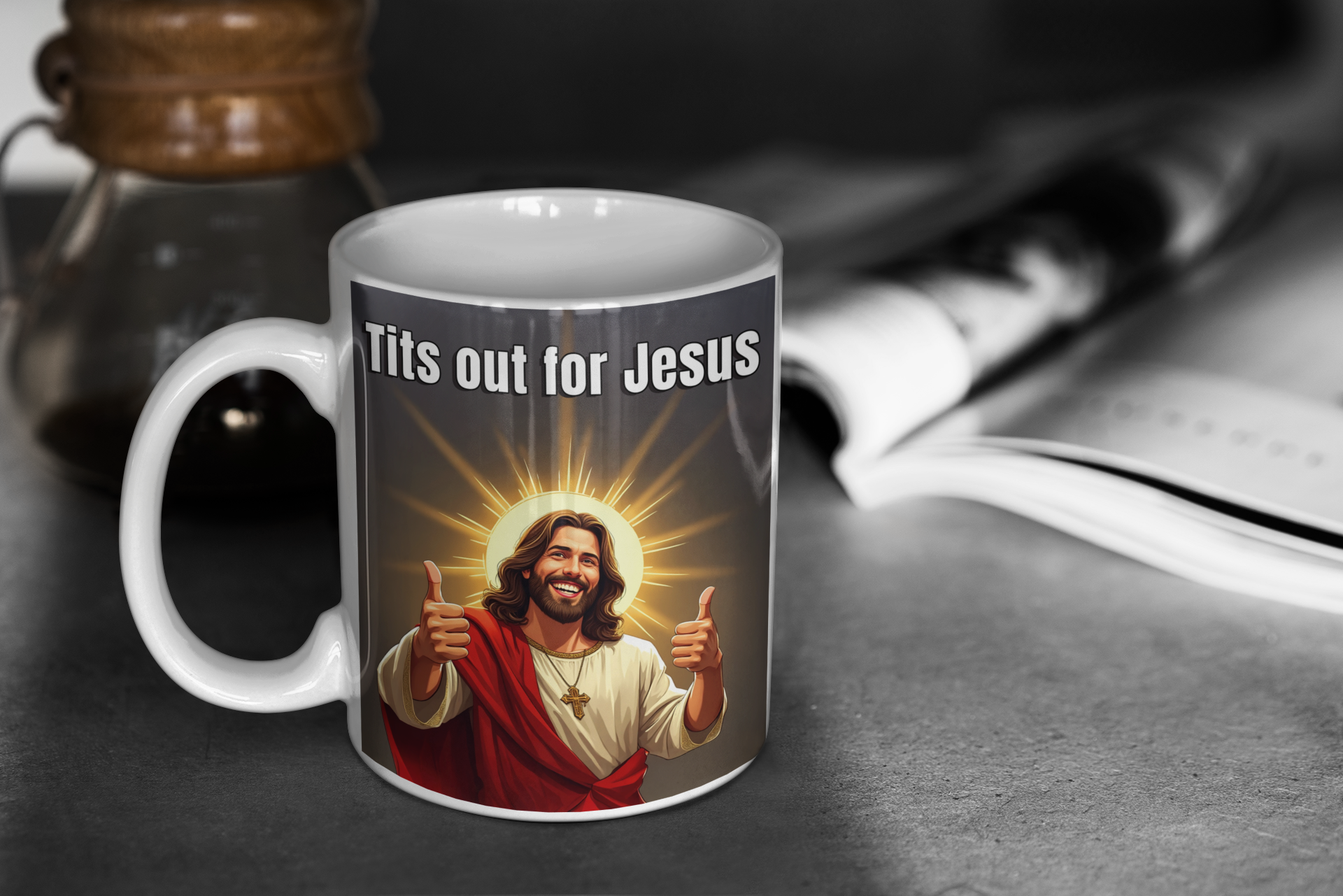 Tits out for Jesus mug 2 All Caffeine catholic Christian gift Christmas gift Coffee Time gift for mom gift for wife Java jesus jesus meme Mocha religion religious gift stocking stuffer