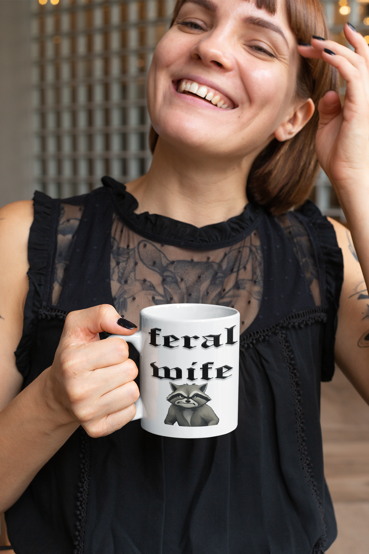 Feral Wife mug All Coffee Time Feral Wife funny mothers day Funny Sarcastic Mug gift for mom gift for wife Mocha mothers day mothers day gift mothers day mug stocking stuffer