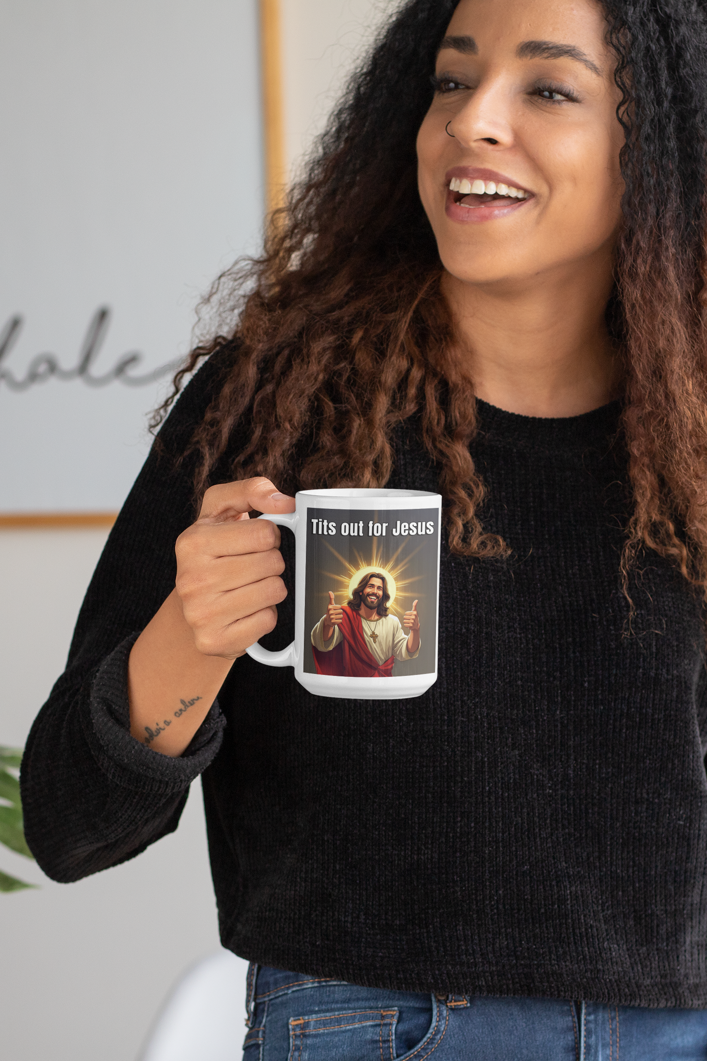 Tits out for Jesus mug 2 All Caffeine catholic Christian gift Christmas gift Coffee Time gift for mom gift for wife Java jesus jesus meme Mocha religion religious gift stocking stuffer