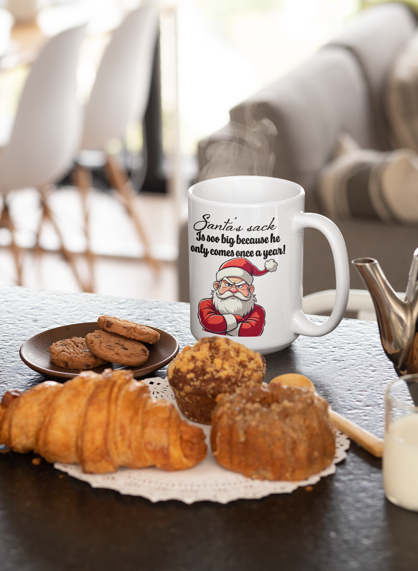 Santa's sack is soo big because he only comes once a year All ballsack Caffeine Christmas gift gift for mom gift for wife Java Mocha nut sack nut sax Nuts Nuttin nutz Santa stocking stuffer