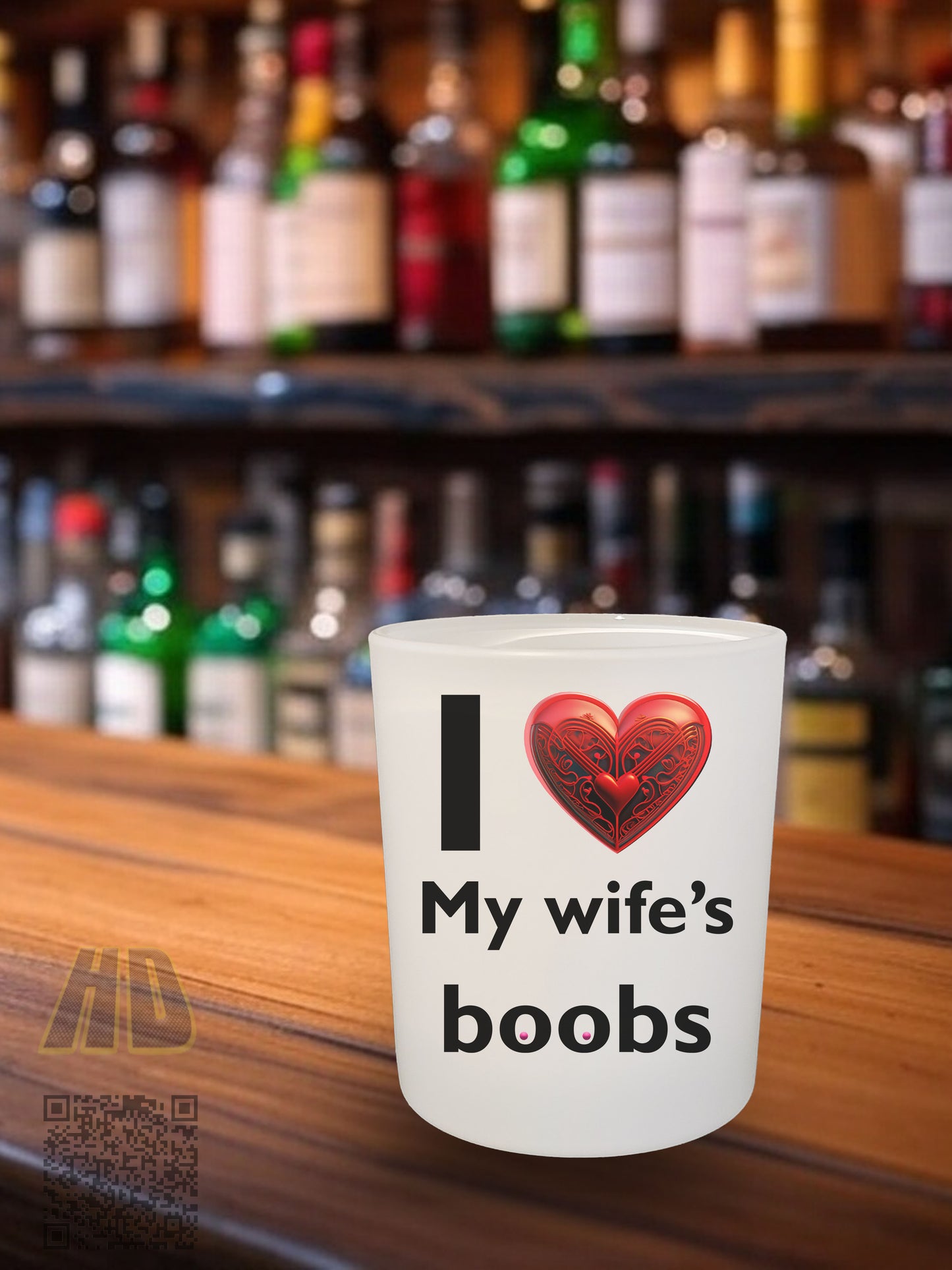 I love my wife's boobs 10.25 ounce rock glass Boobies boobs fathers day gift for dad gift for him gift for husband gift for mom gift for wife tits Unique gift Whiskey