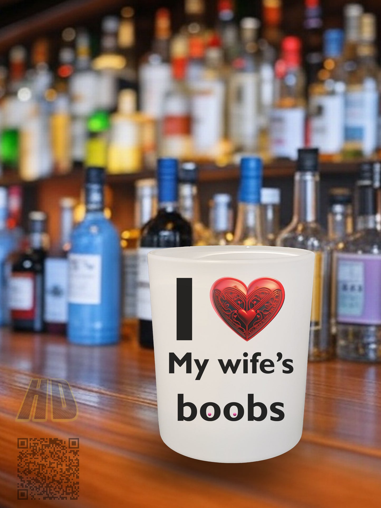 I love my wife's boobs 10.25 ounce rock glass Boobies boobs fathers day gift for dad gift for him gift for husband gift for mom gift for wife tits Unique gift Whiskey