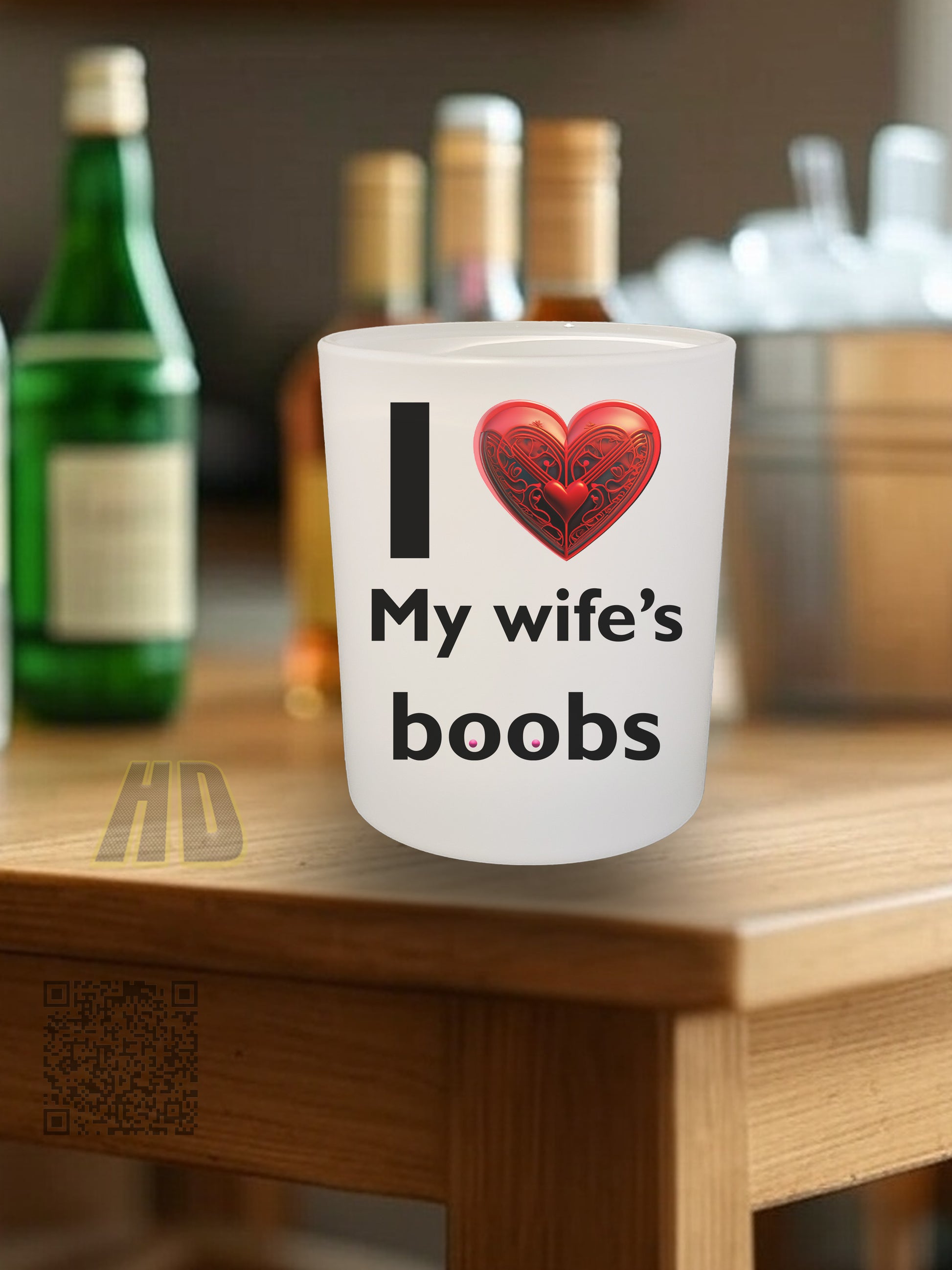 I love my wife's boobs 10.25 ounce rock glass Boobies boobs fathers day gift for dad gift for him gift for husband gift for mom gift for wife tits Unique gift Whiskey