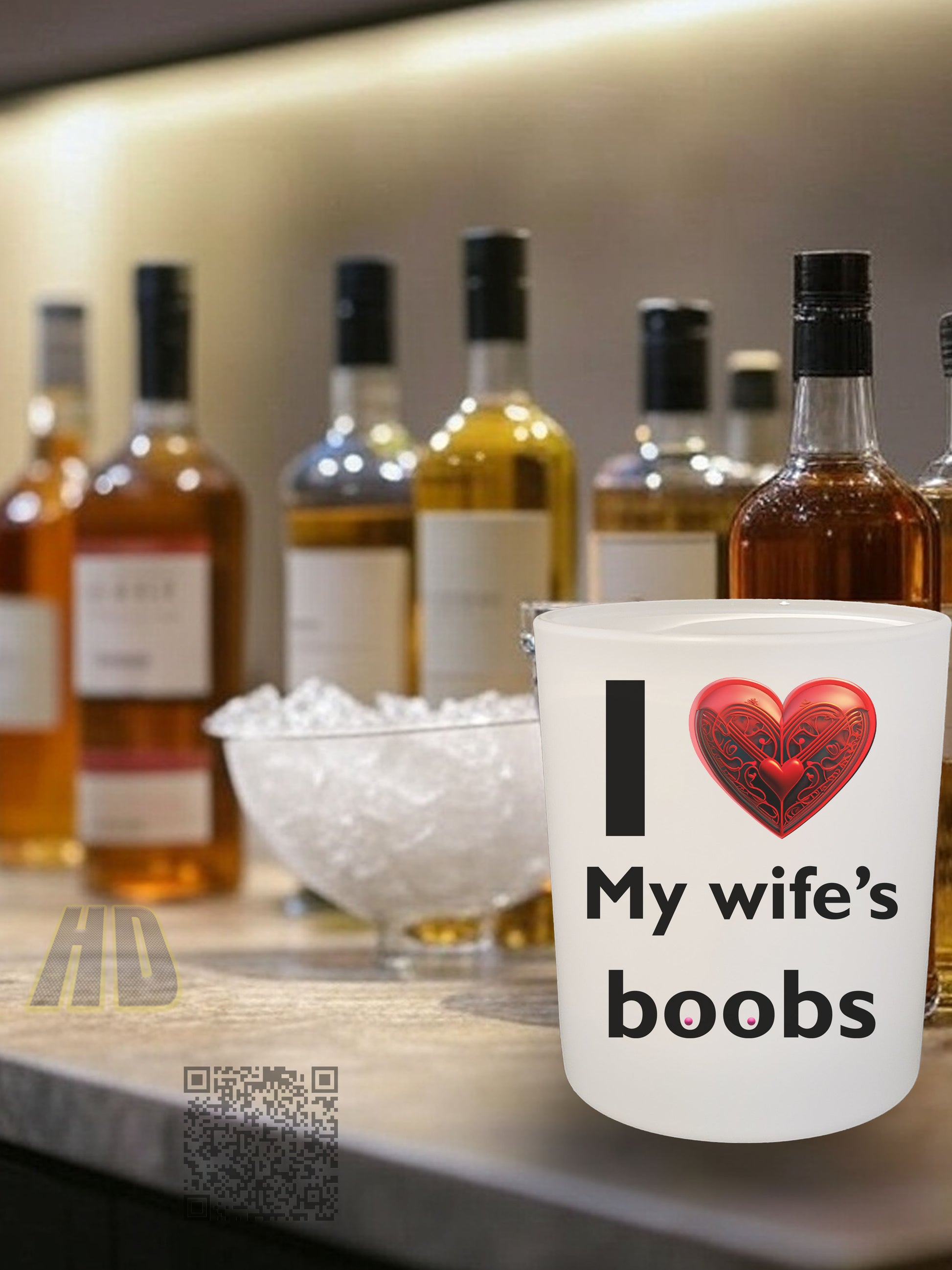 I love my wife's boobs 10.25 ounce rock glass Boobies boobs fathers day gift for dad gift for him gift for husband gift for mom gift for wife tits Unique gift Whiskey