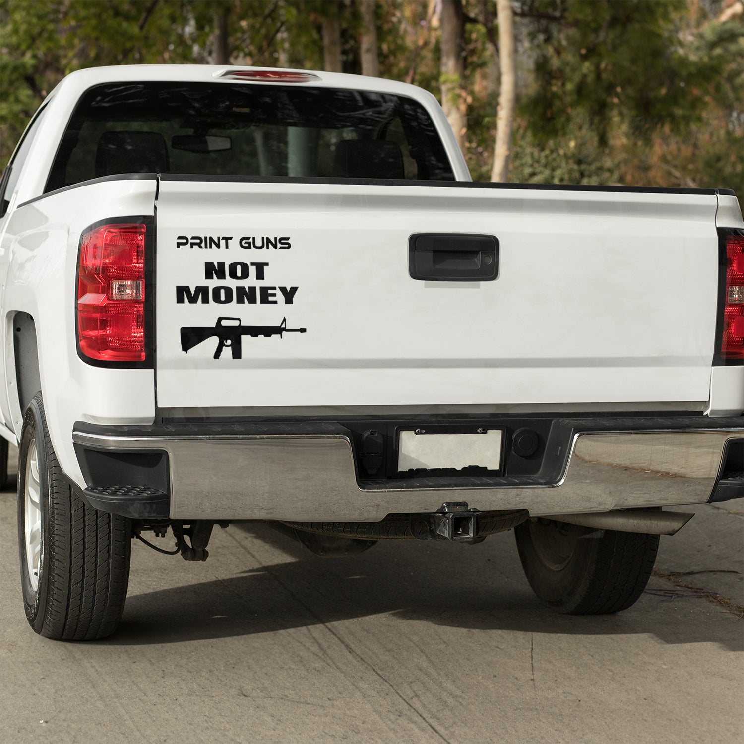 Print guns not money vinyl decal bumper humper decal stickers Decals for cars Decals for Trucks decals for tumblers liberty minivan sticker SUV decals tailgater truck decals window decal car Window decals window decor