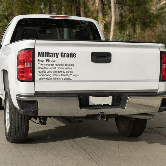 Military grade, it's not the flex you think it is vinyl decal adult beverage decal stickers Decals for cars Decals for Trucks minivan sticker Potato vodka SUV decals truck decals window decal car Window decals window decor