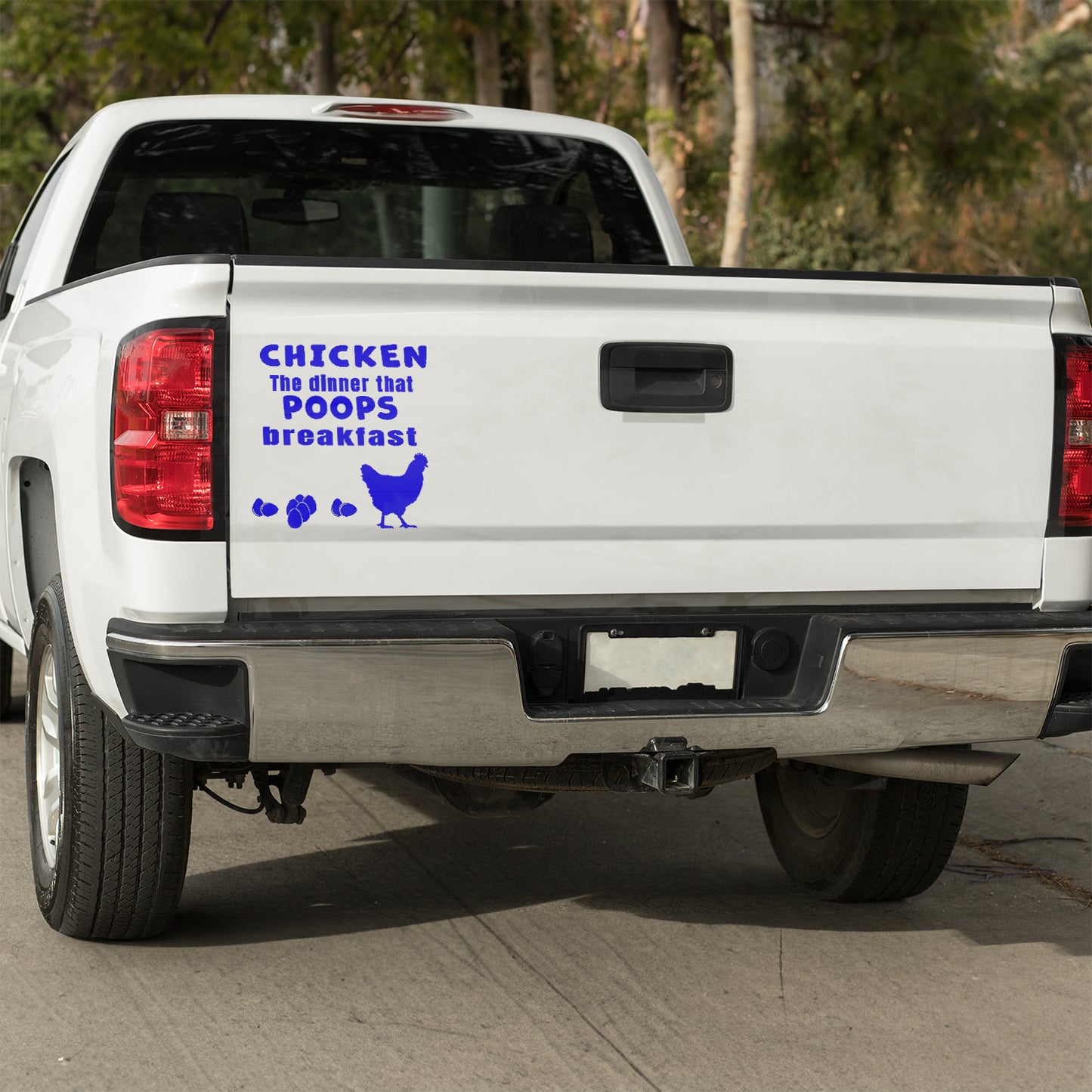 Chicken the dinner that poops breakfast vinyl decal decal stickers Decals for cars Decals for Trucks decals for tumblers minivan sticker SUV decals truck decals window decal car Window decals window decor