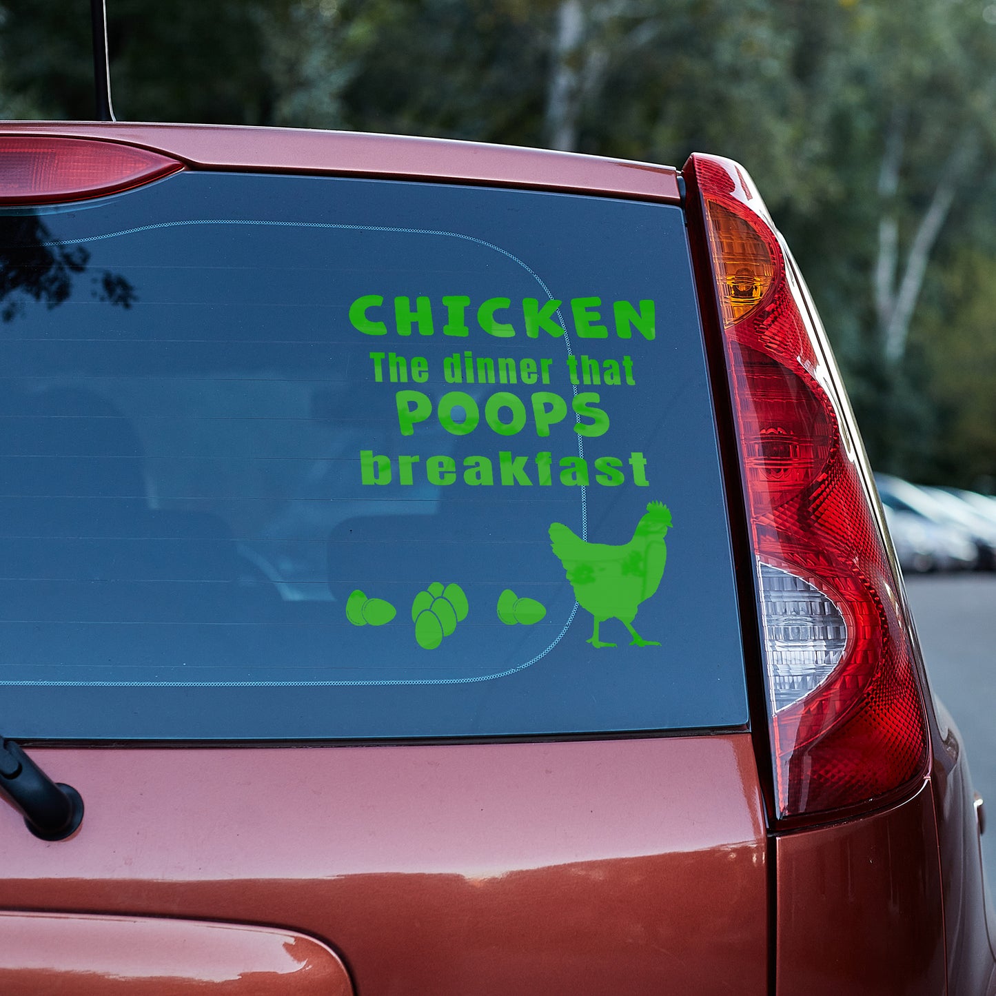 Chicken the dinner that poops breakfast vinyl decal decal stickers Decals for cars Decals for Trucks decals for tumblers minivan sticker SUV decals truck decals window decal car Window decals window decor