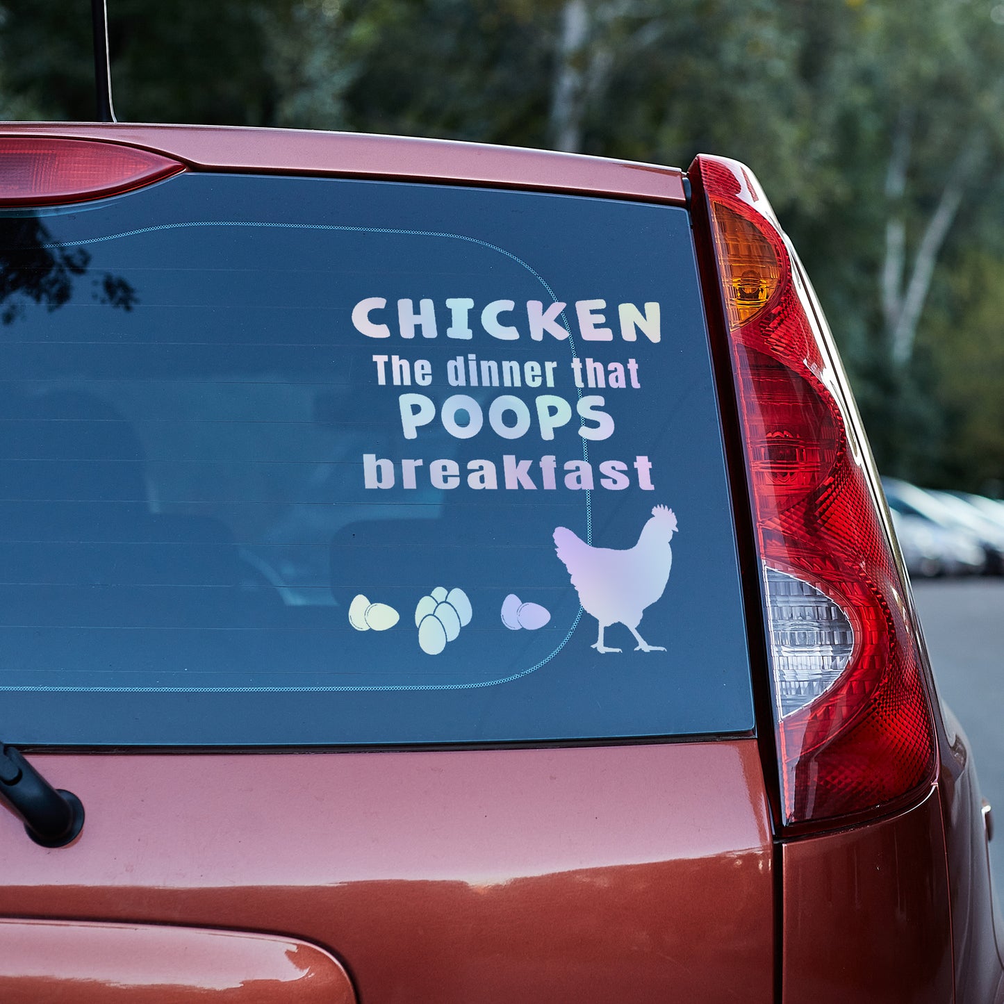 Chicken the dinner that poops breakfast vinyl decal decal stickers Decals for cars Decals for Trucks decals for tumblers minivan sticker SUV decals truck decals window decal car Window decals window decor