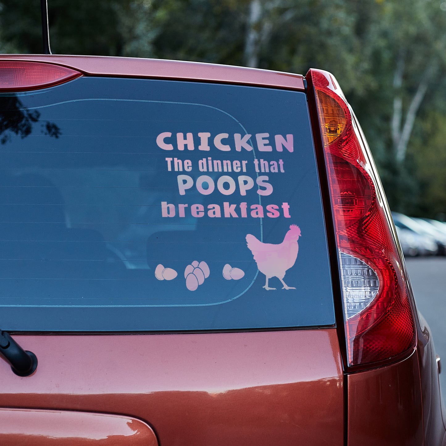 Chicken the dinner that poops breakfast vinyl decal decal stickers Decals for cars Decals for Trucks decals for tumblers minivan sticker SUV decals truck decals window decal car Window decals window decor