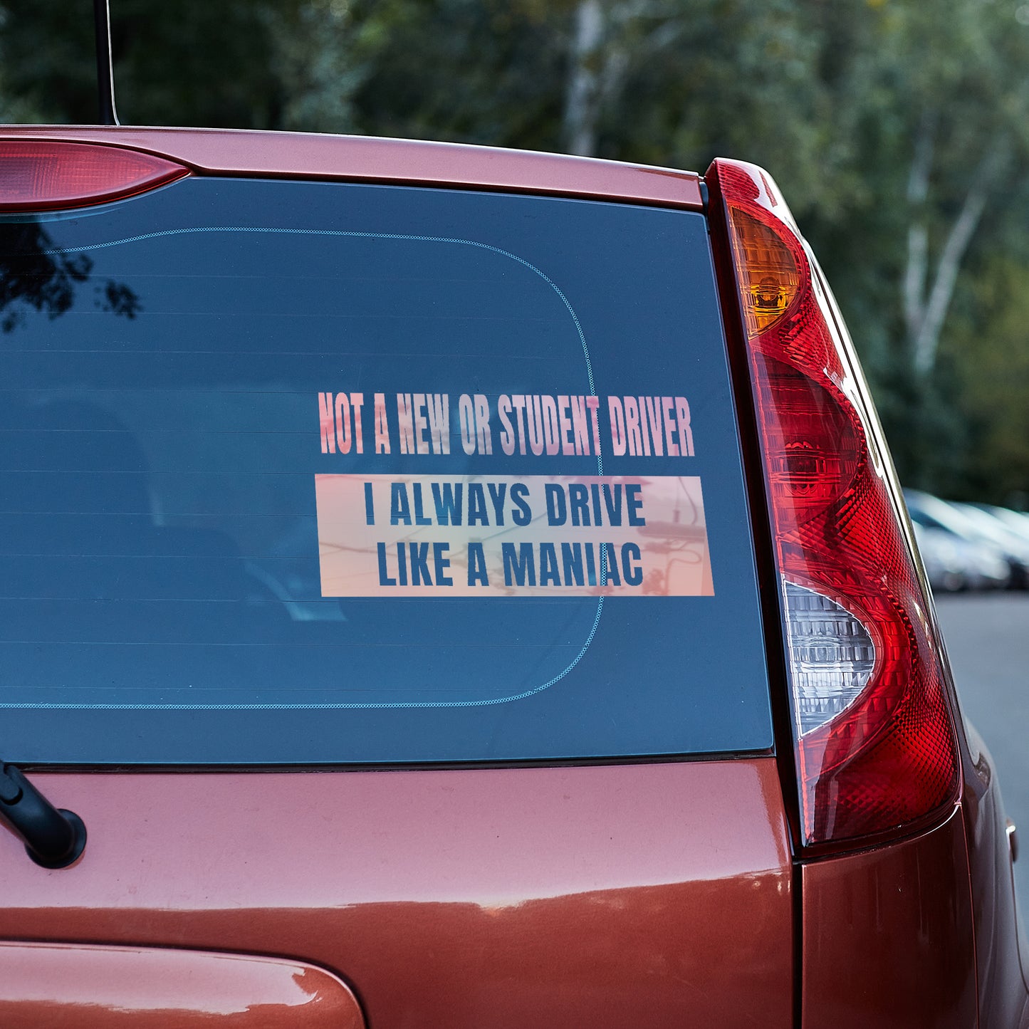 Not a new or student driver, I always drive like a maniac Vinyl decal decal stickers Decals for cars Decals for Trucks minivan sticker new driver SUV decals truck decals window decal car Window decals window decor