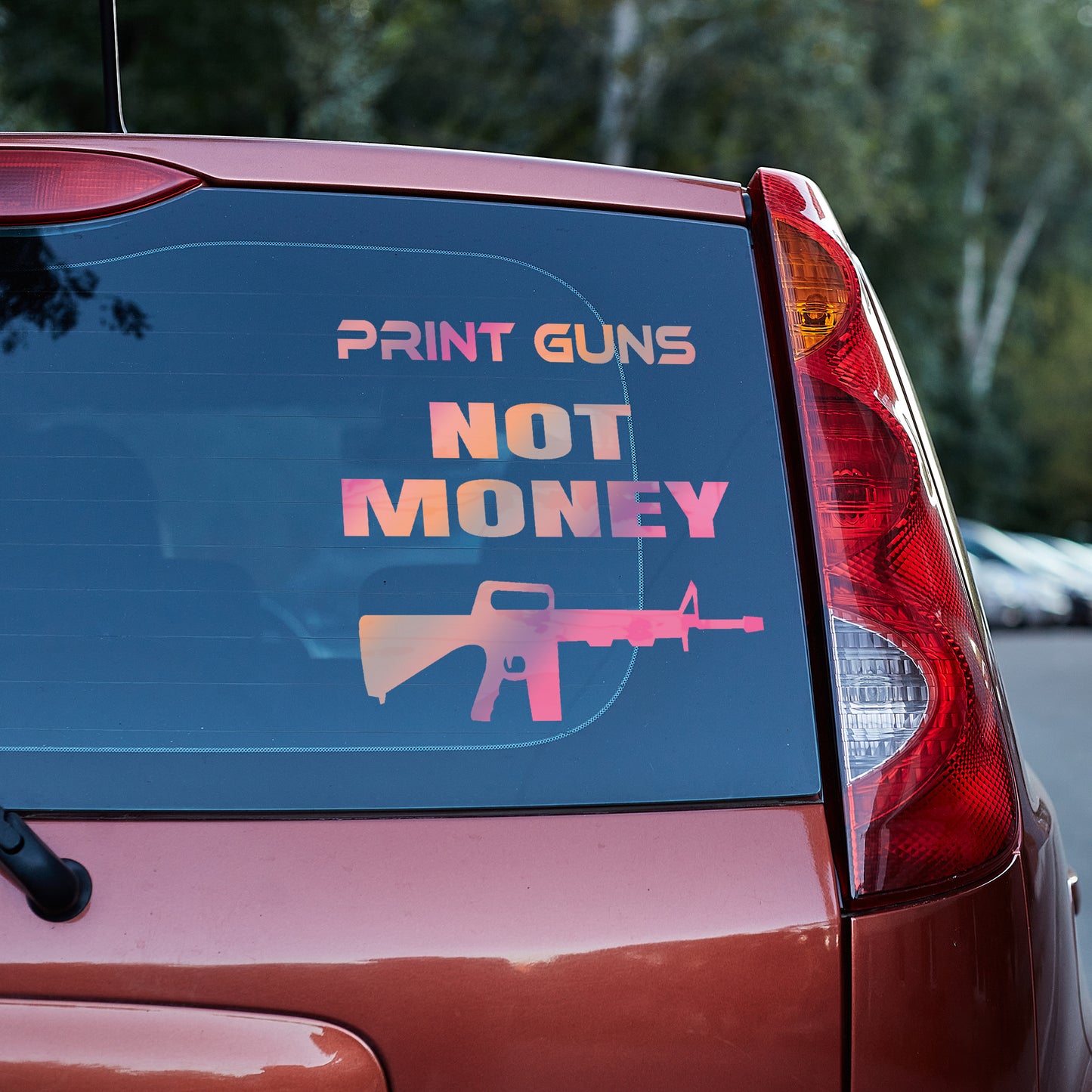 Print guns not money vinyl decal bumper humper decal stickers Decals for cars Decals for Trucks decals for tumblers liberty minivan sticker SUV decals tailgater truck decals window decal car Window decals window decor