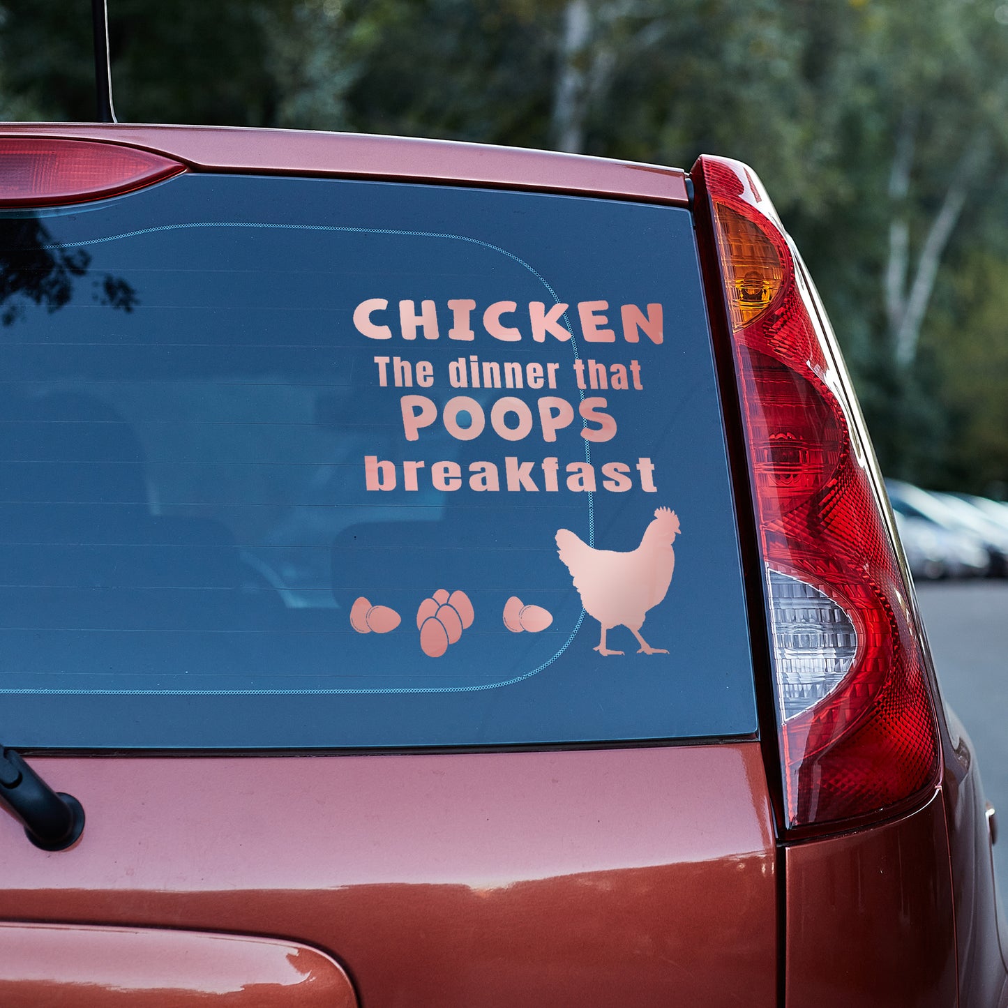 Chicken the dinner that poops breakfast vinyl decal decal stickers Decals for cars Decals for Trucks decals for tumblers minivan sticker SUV decals truck decals window decal car Window decals window decor