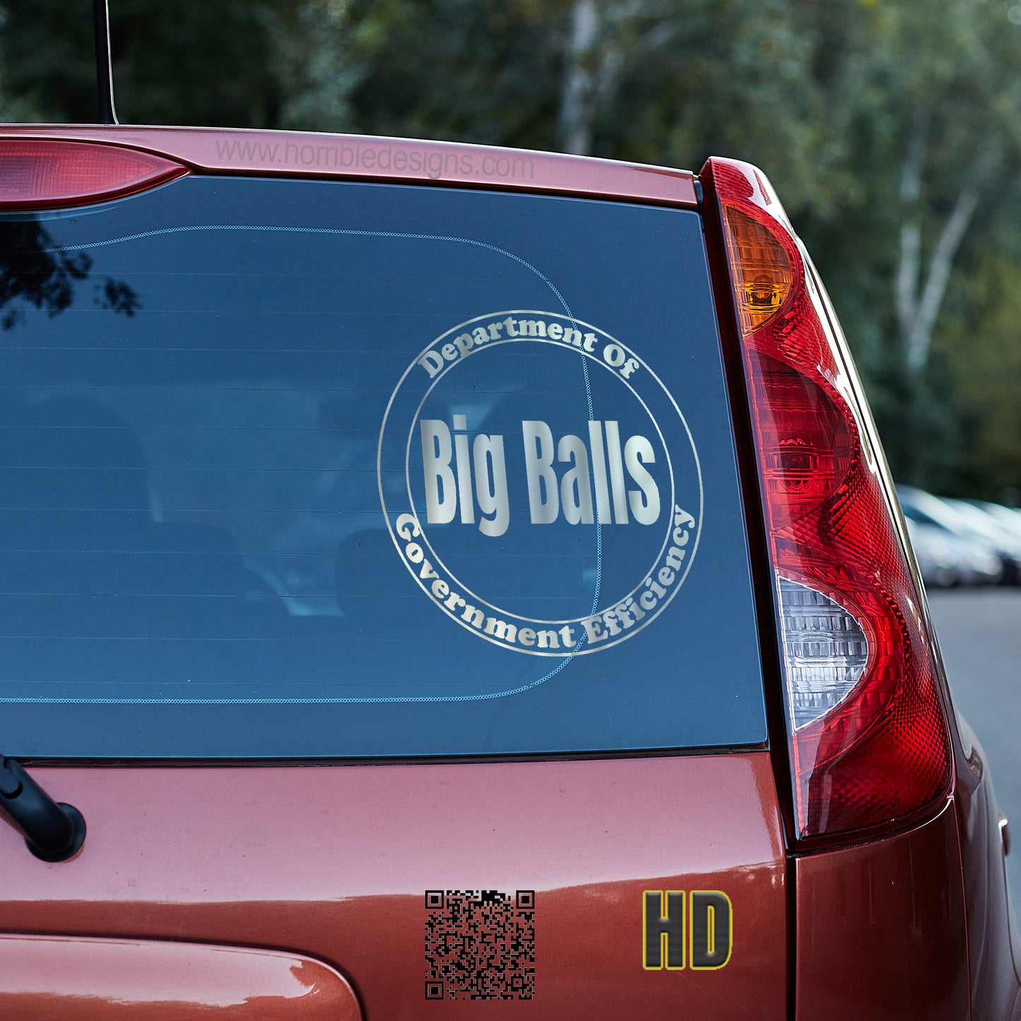 DOGE Big Balls Vinyl decal decal stickers Decals for cars Decals for Trucks Department of government efficiency DOGE Elon Elon Musk libertarian minivan sticker SUV decals truck decals window decal car Window decals window decor