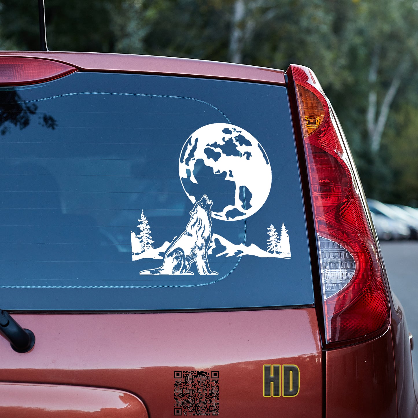 Wolf howling in the moon Vinyl decal decal stickers Decals for cars Decals for Trucks minivan sticker nature SUV decals truck decals window decal car Window decals window decor