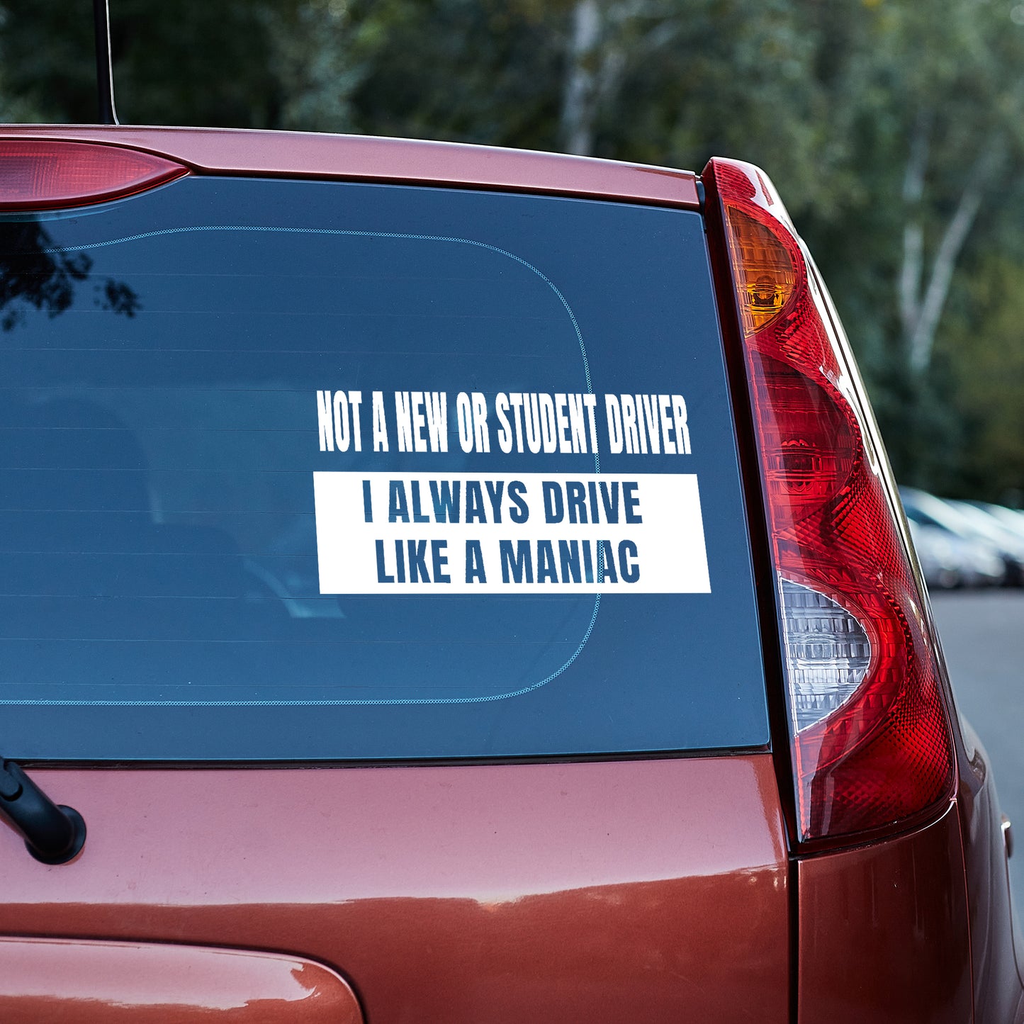 Not a new or student driver, I always drive like a maniac Vinyl decal decal stickers Decals for cars Decals for Trucks minivan sticker new driver SUV decals truck decals window decal car Window decals window decor