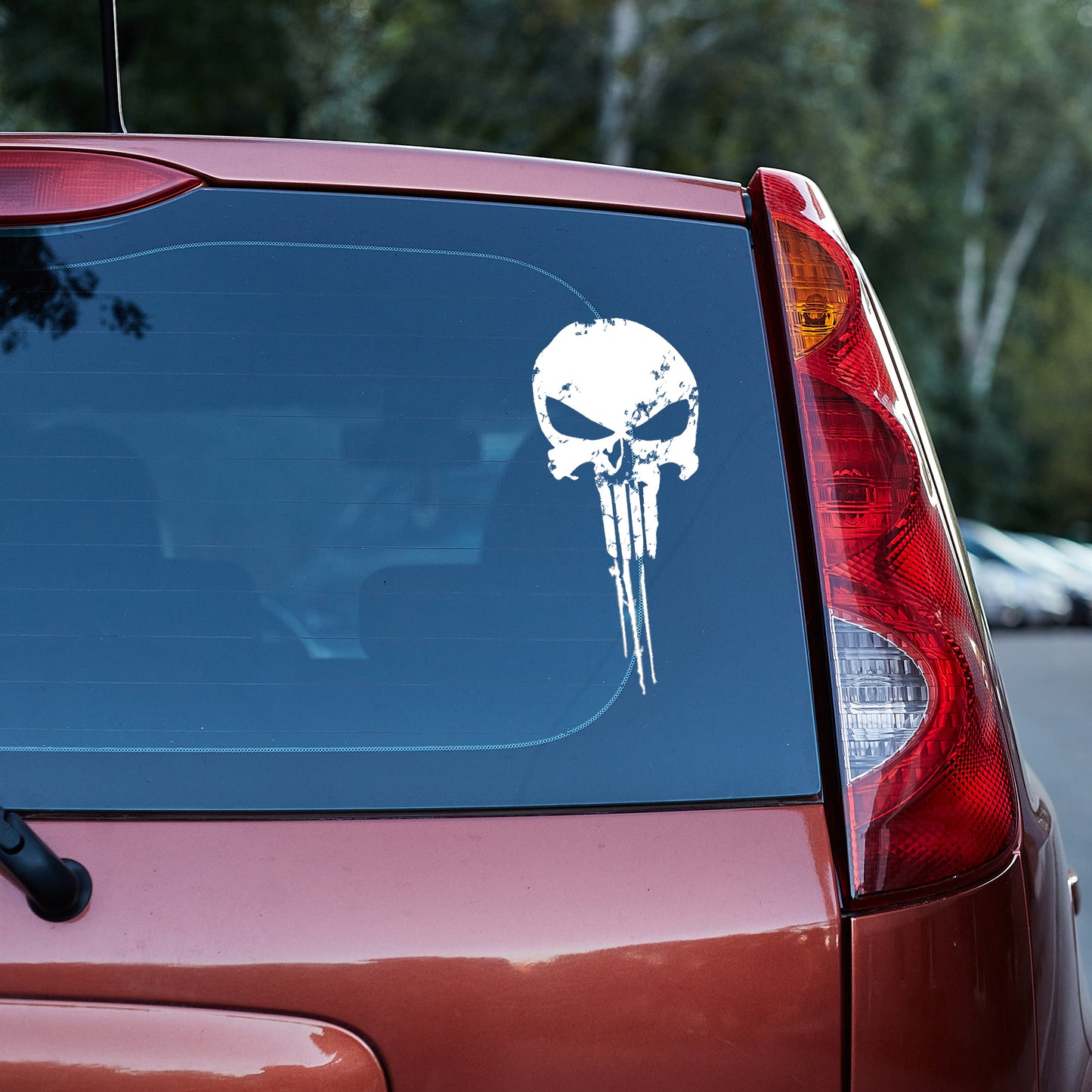 Distressed Punisher vinyl decal Car Window Decal distressed Gift For Her Him laptop decal liberty skull skull sticker truck decals truck decals country truck decals for men van decals