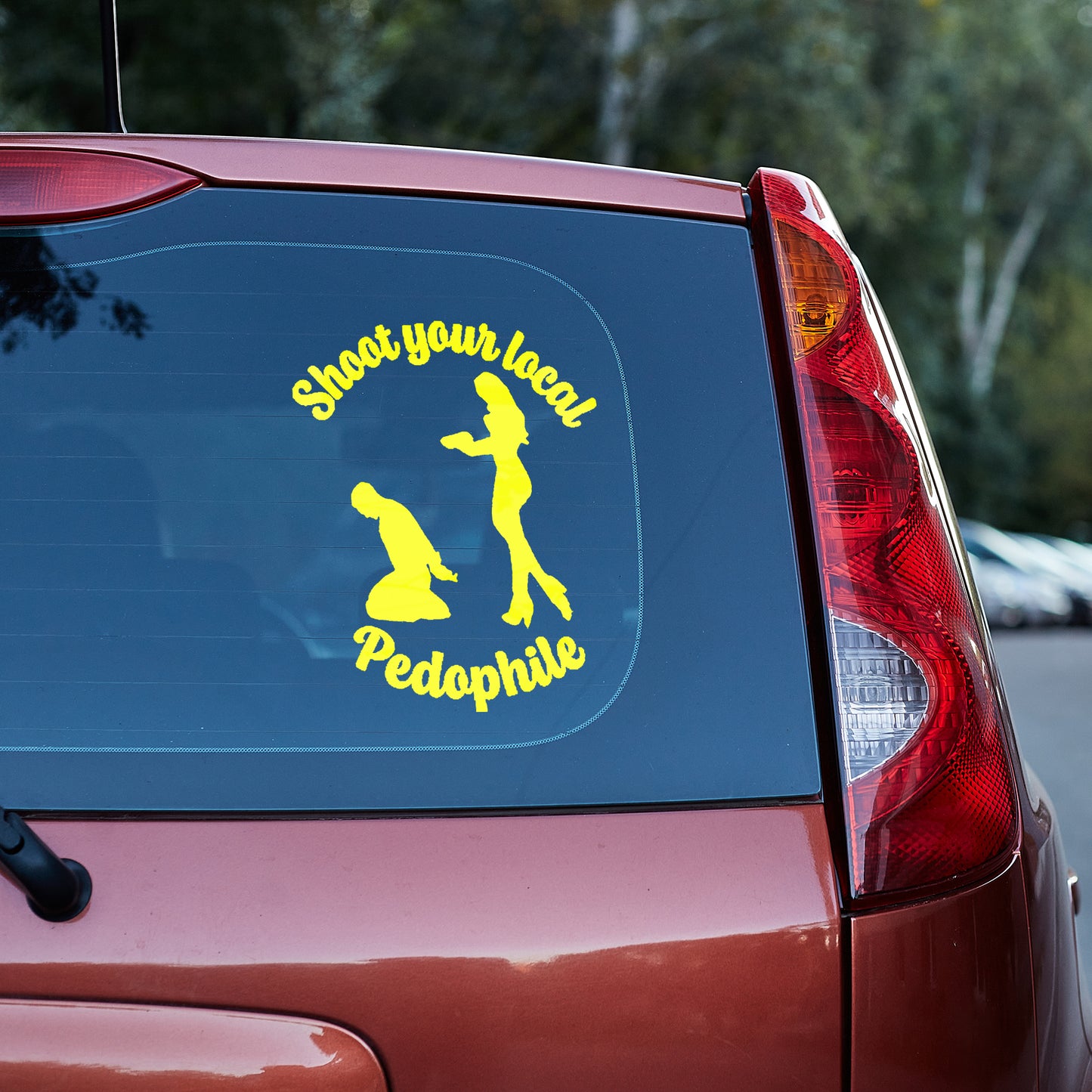 Shoot your local pedophile Vinyl decal (save the kids) decal stickers Decals for cars Decals for Trucks decals for tumblers freedom minivan sticker PEDO Pedophile Pedophilia save the kids Shoot SUV decals truck decals window decal car Window decals window decor