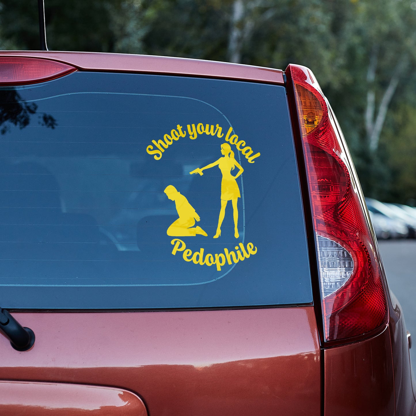 Shoot your local pedophile 2 Vinyl decal (save the kids) decal stickers Decals for cars Decals for Trucks decals for tumblers freedom MAP minivan sticker PEDO Pedophile Pedophilia save the kids Shoot SUV decals truck decals window decal car Window decals window decor YAP