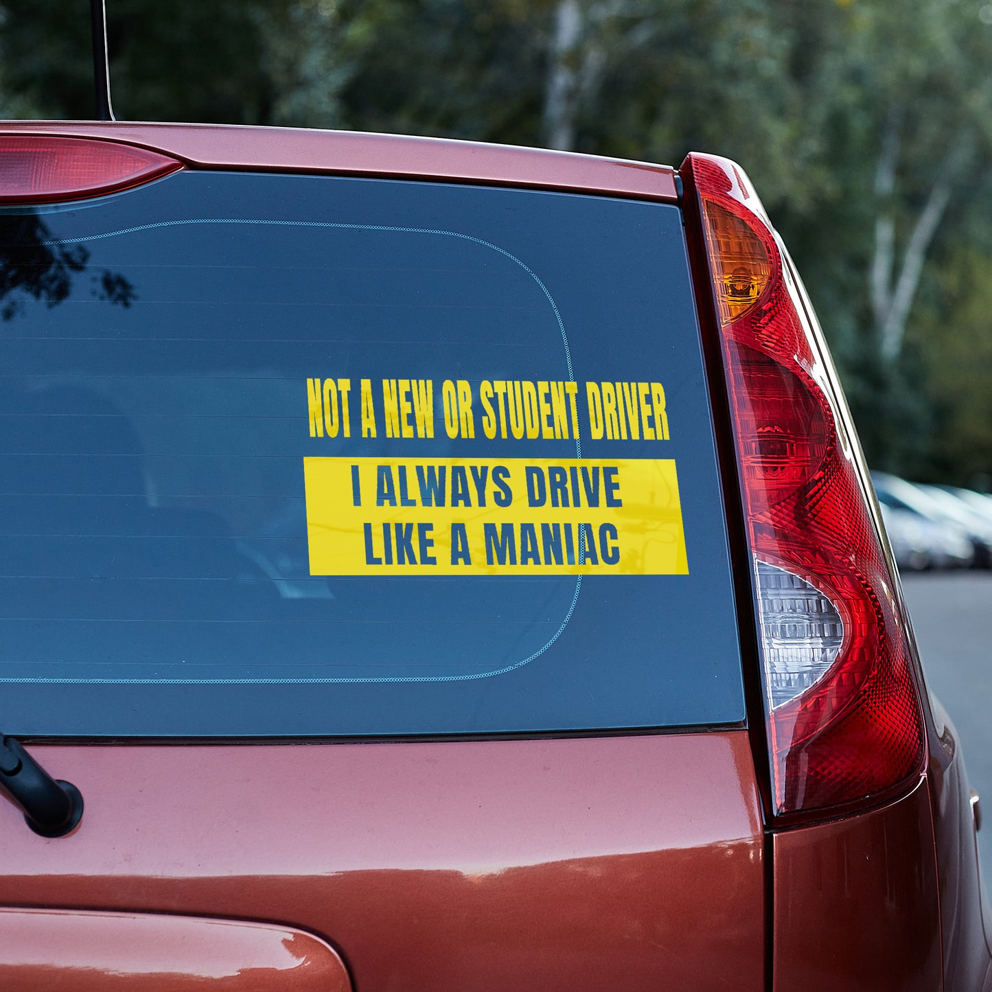 Not a new or student driver, I always drive like a maniac Vinyl decal decal stickers Decals for cars Decals for Trucks minivan sticker new driver SUV decals truck decals window decal car Window decals window decor