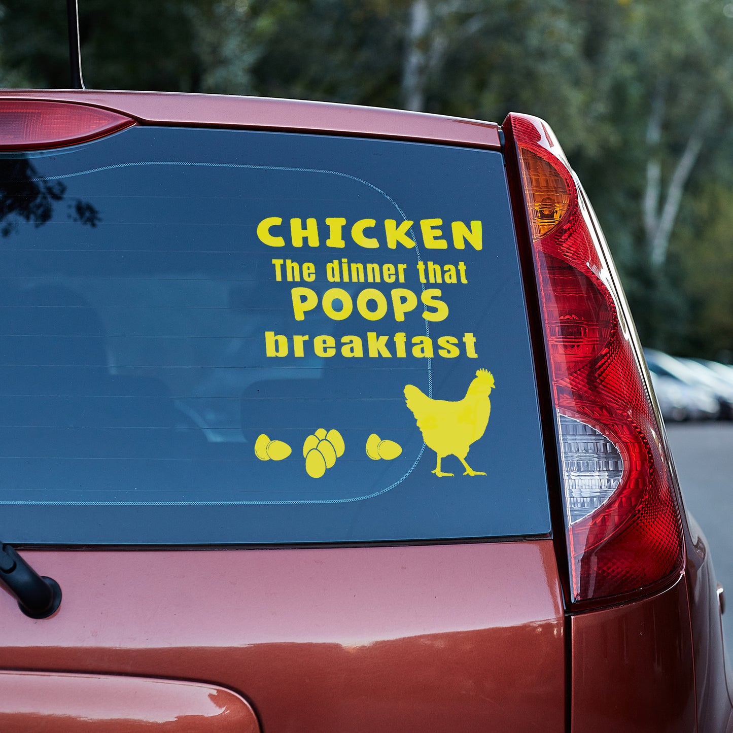 Chicken the dinner that poops breakfast vinyl decal decal stickers Decals for cars Decals for Trucks decals for tumblers minivan sticker SUV decals truck decals window decal car Window decals window decor