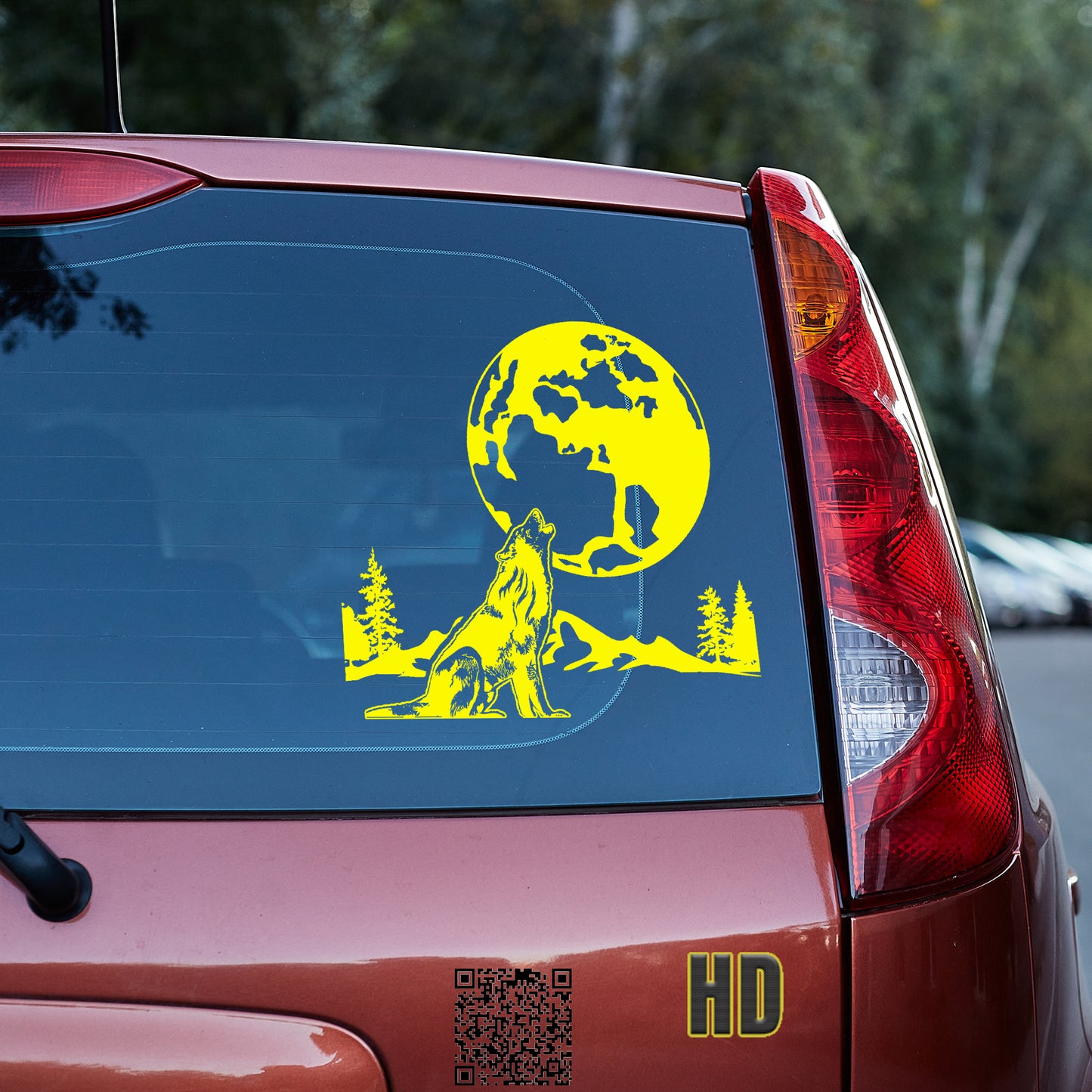 Wolf howling in the moon Vinyl decal decal stickers Decals for cars Decals for Trucks minivan sticker nature SUV decals truck decals window decal car Window decals window decor