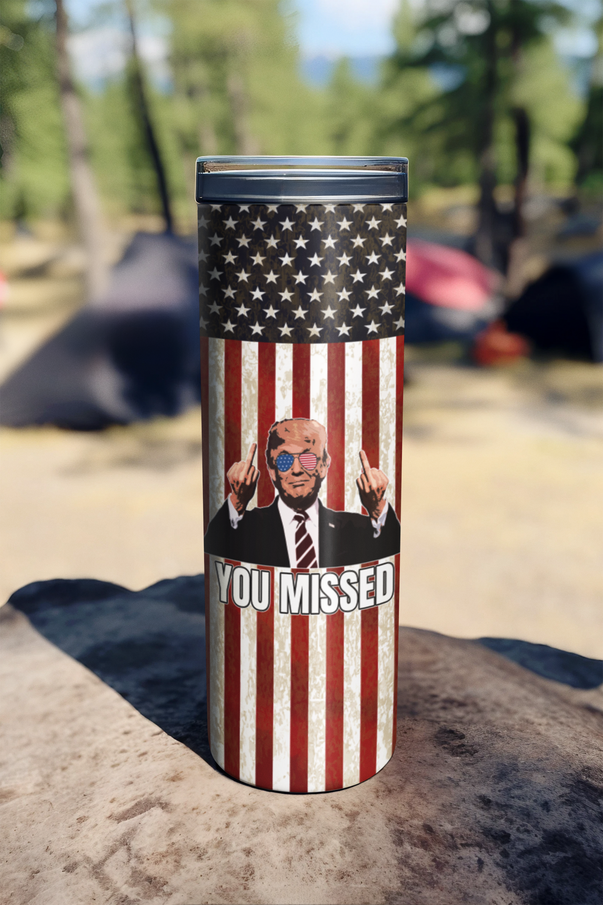 You missed, Donald Trump skinny 20 ounce tumbler Donald Trump fathers day Gadsden flag Gadsden snake libertarian liberty maga mothers day gift stocking stuffer Trump Trump 2024