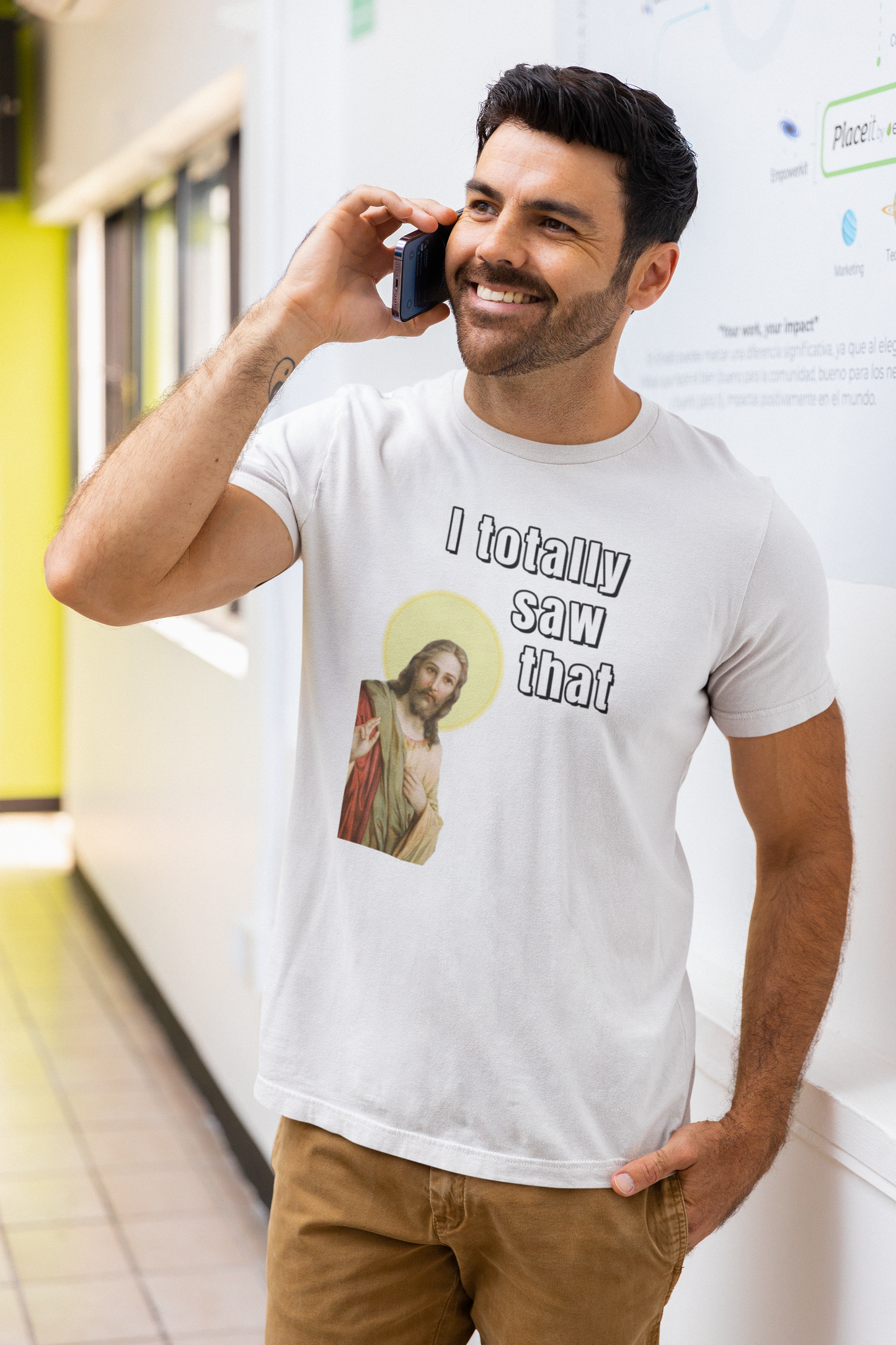 I totally saw that - Jesus unisex T-Shirt Christmas gift dads day gift gift for dad gift for grandpa gift for him i saw that jesus jesus meme moms gift religion religious meme Unique gift