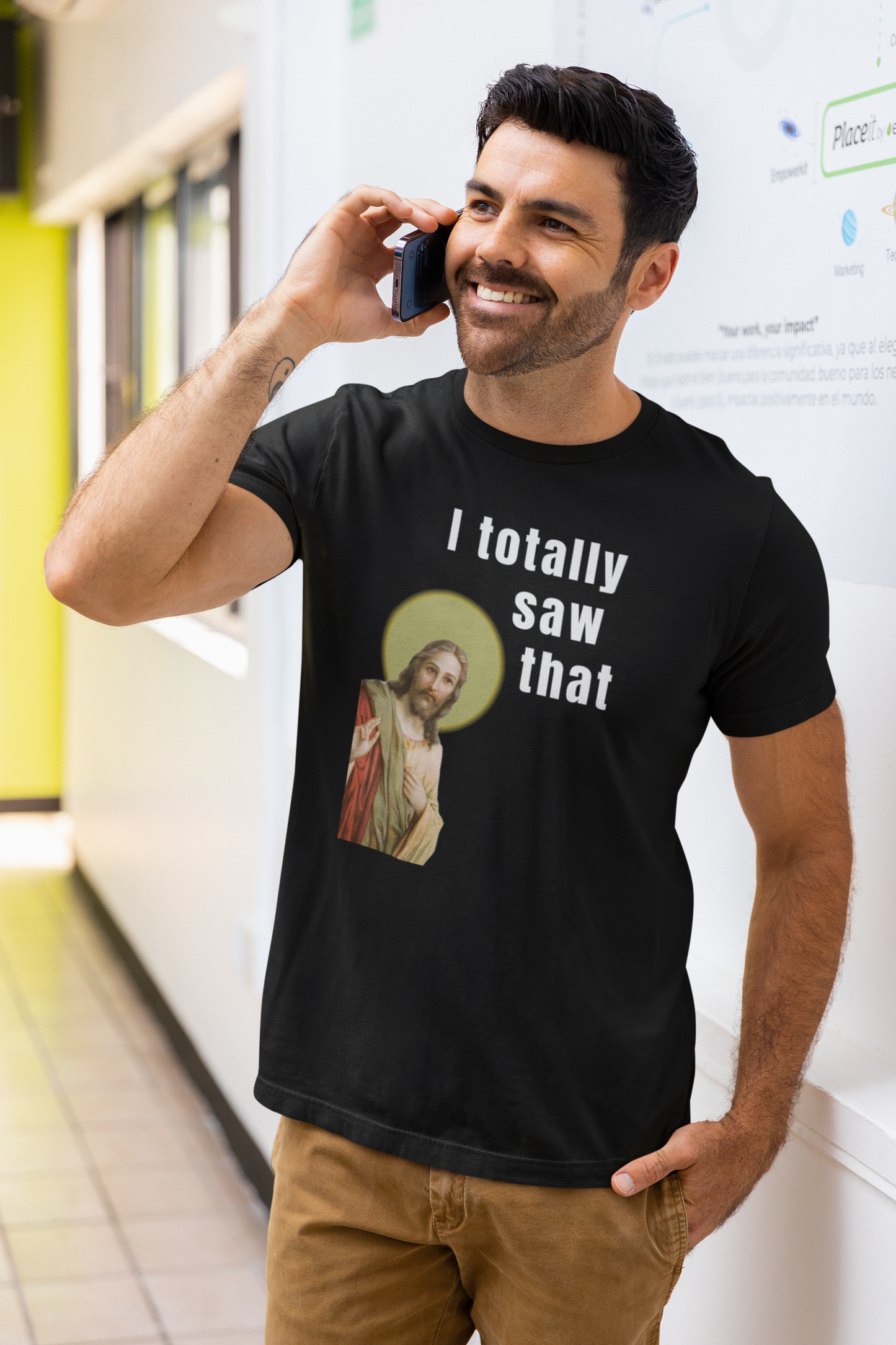 I totally saw that - Jesus unisex T-Shirt Christmas gift dads day gift gift for dad gift for grandpa gift for him i saw that jesus jesus meme moms gift religion religious meme Unique gift