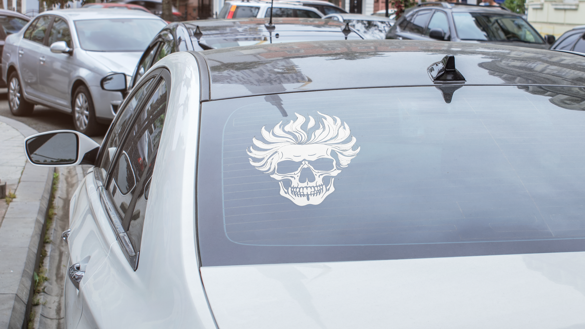 Flaming skull - Vinyl decal 2A boss gift car decor car lovers dads day gift dont tread on me gift for dad gift for grandpa gift for her gift for him gift for husband gift for mom gift for sister gift for wife liberty moms gift skull skull sticker Unique gift Vinyl Vinyl decals vinyl sticker Vinyl stickers window decal window sticker