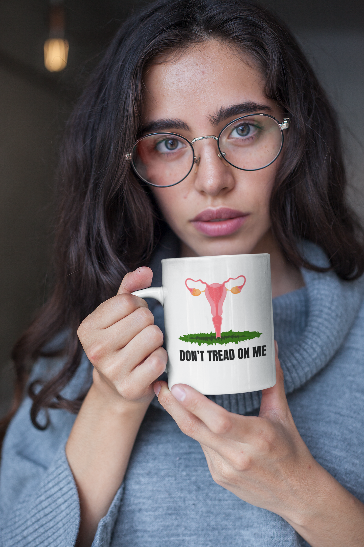 Don't tread on me white glossy mug Abortion rights Caffeine Coffee Time decaf gift for mom gift for wife Java Mocha RGB stocking stuffer