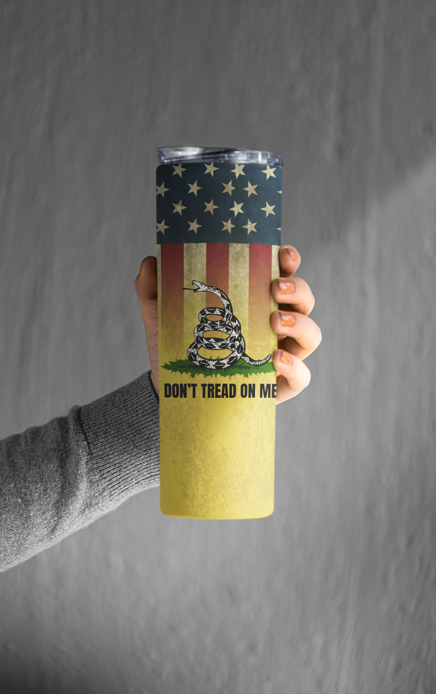 Don't tread on me faded flag skinny 20 ounce tumbler gadsden Gadsden flag Gadsden snake liberty liberty snake stocking stuffer