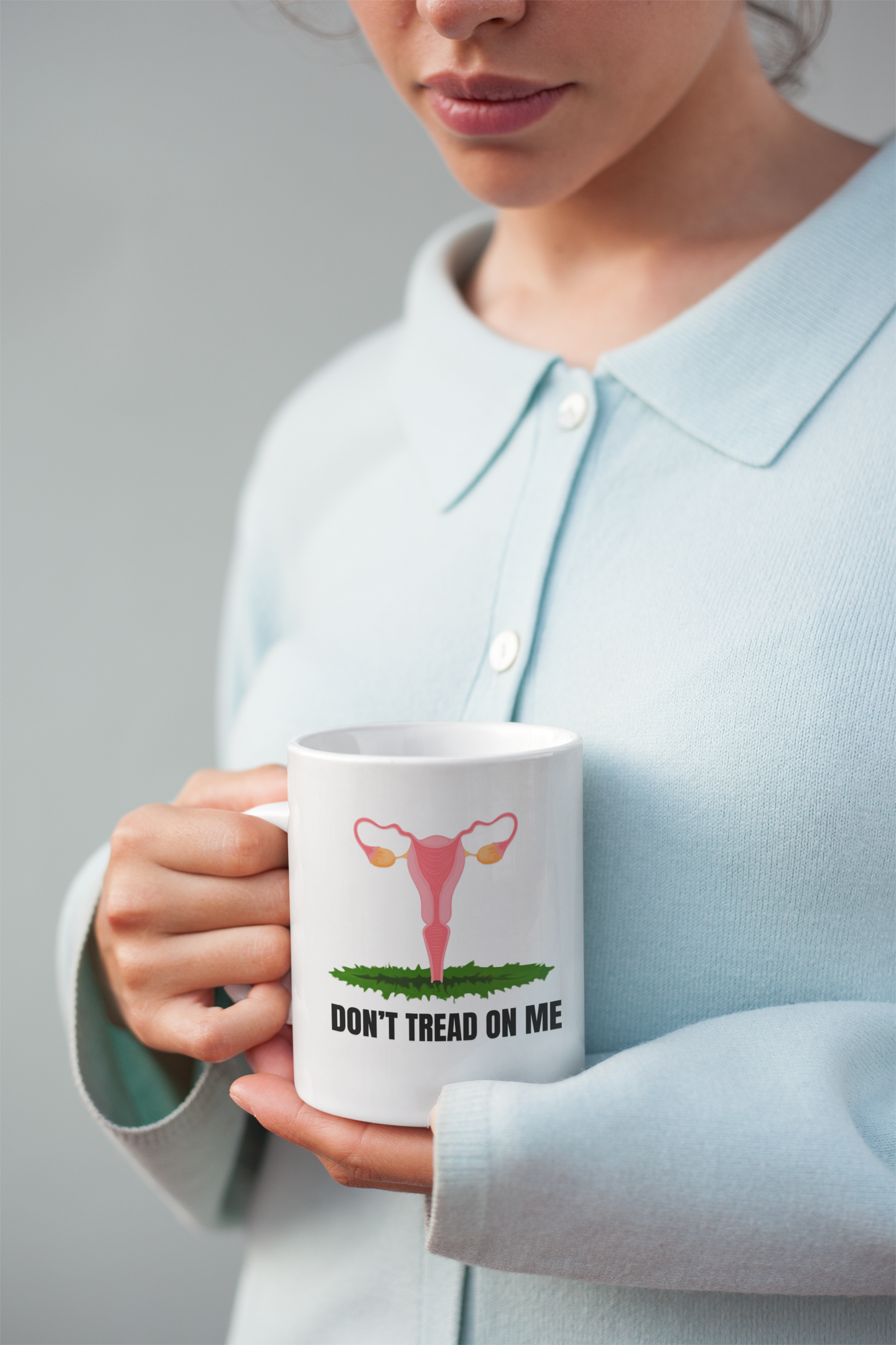 Don't tread on me white glossy mug Abortion rights Caffeine Coffee Time decaf gift for mom gift for wife Java Mocha RGB stocking stuffer