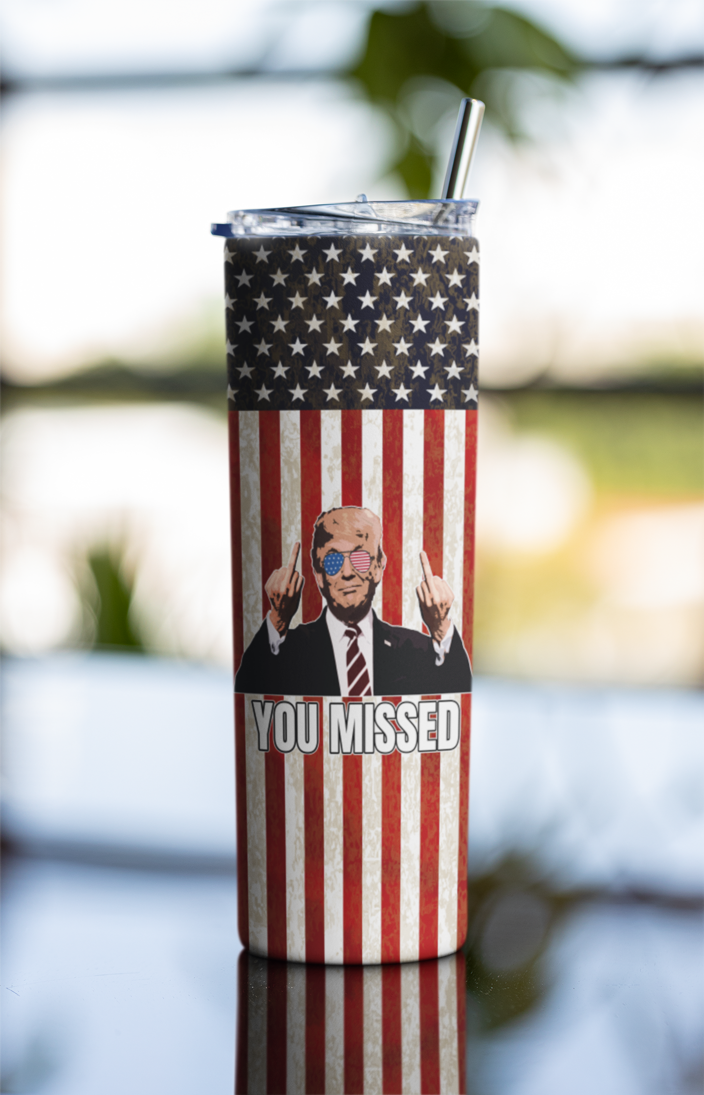 You missed, Donald Trump skinny 20 ounce tumbler Donald Trump fathers day Gadsden flag Gadsden snake libertarian liberty maga mothers day gift stocking stuffer Trump Trump 2024