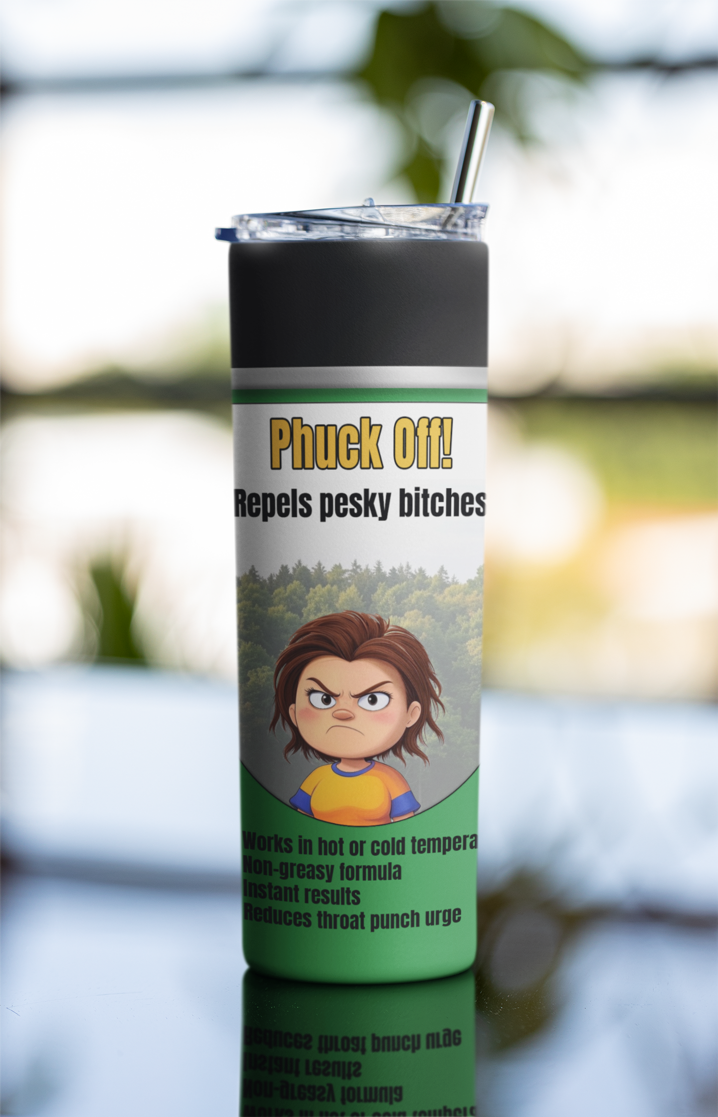 Phuck Off 20 ounce stainless steel double-wall vacuum insulation tumbler repels pesky bitches All bug spray coworker gift fuck off funny Funny Gifts funny mothers day gift for her Gift For Her Him mothers day gift Off spray stocking stuffer