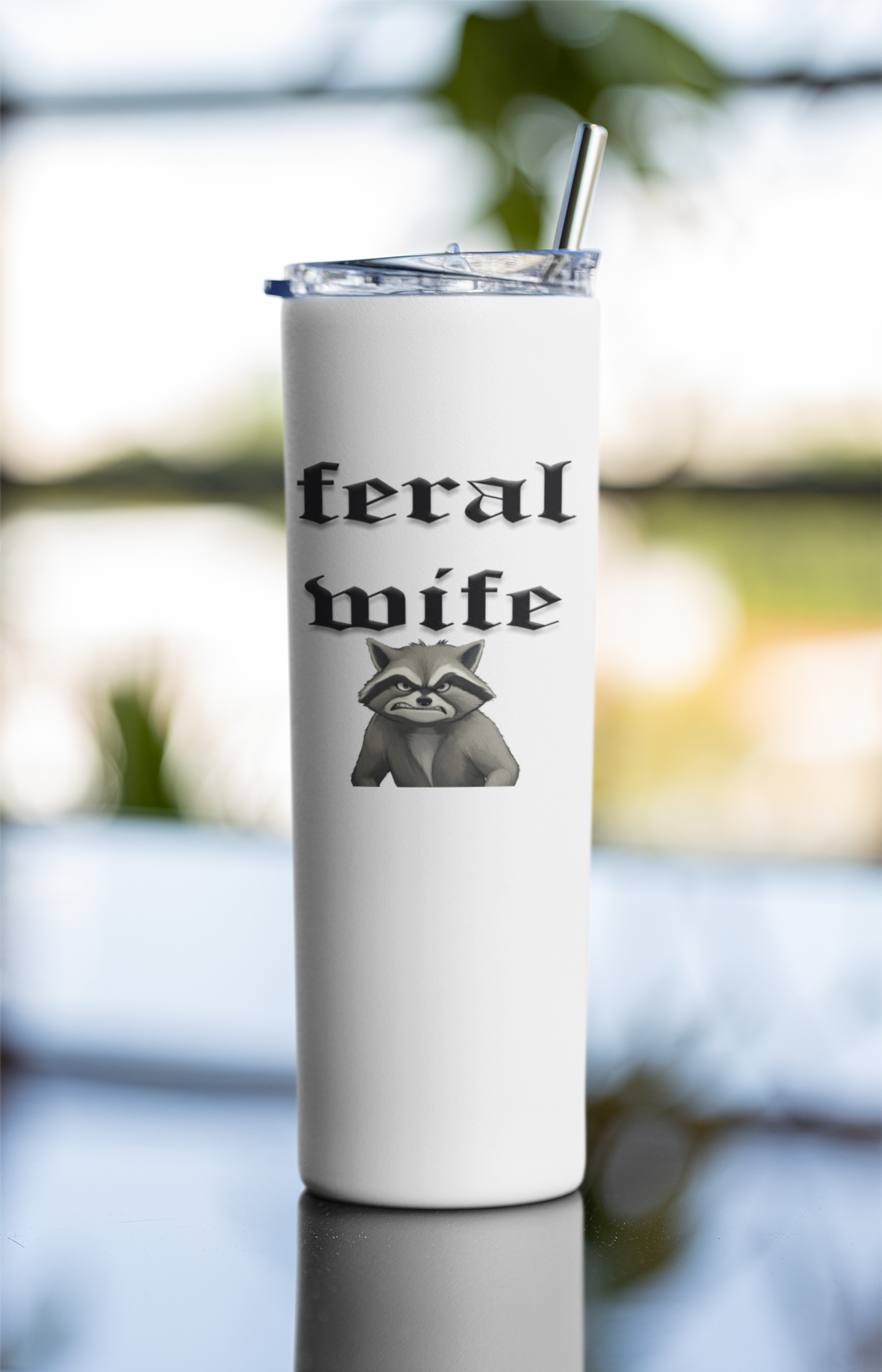 Feral Wife 20 ounce stainless steel double-wall vacuum insulated tumbler All coworker gift funny Funny Gifts funny mothers day gift for her Gift For Her Him mothers day gift stocking stuffer Valentines Day