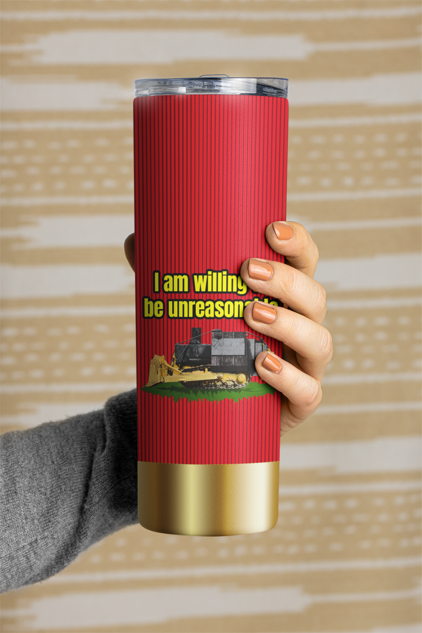 I am willing to be unreasonable 20 ounce tumbler fathers day freedom kill dozer killdozer libertarian liberty Marvin Heemeyer mothers day gift Shotgun stocking stuffer