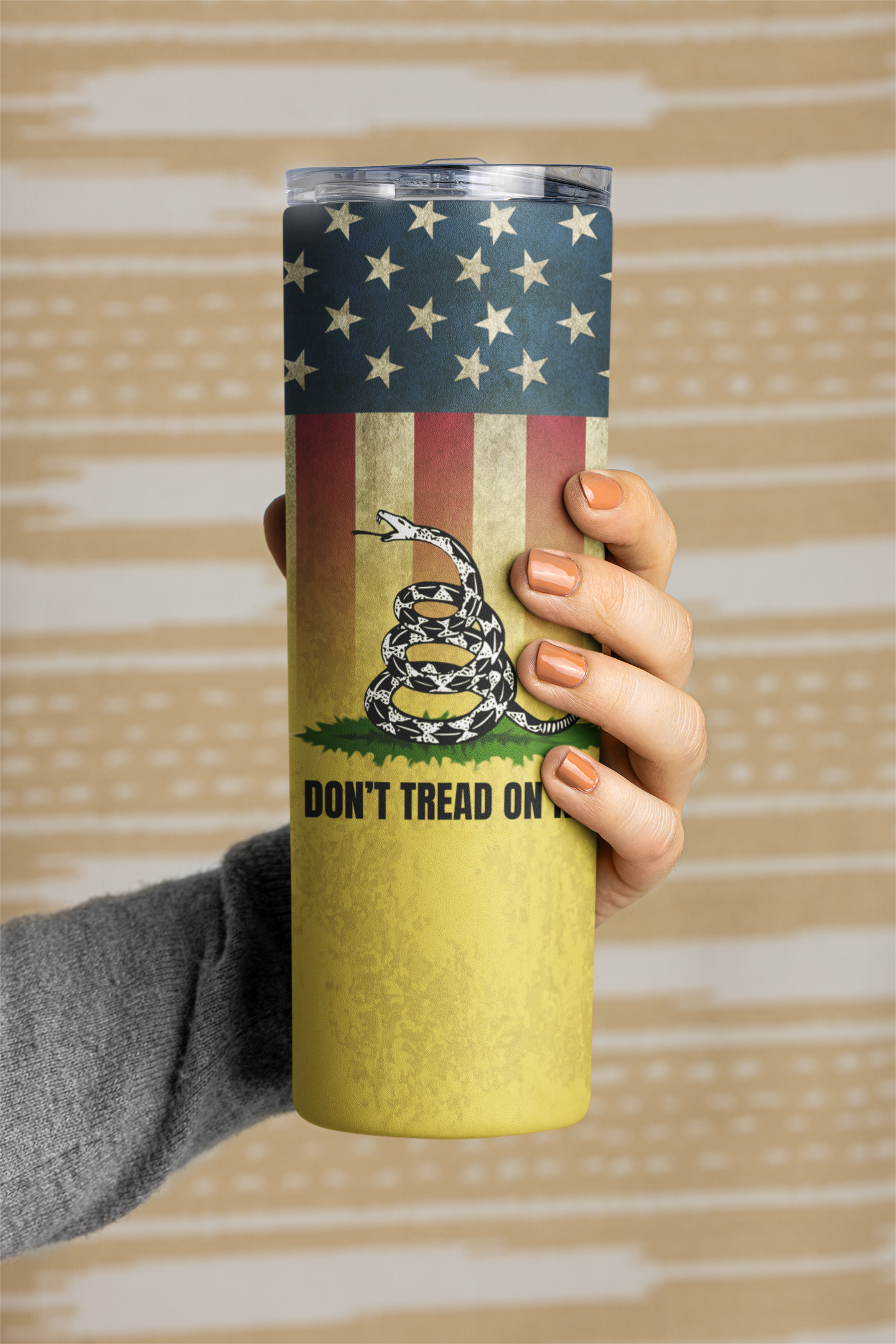 Don't tread on me faded flag skinny 20 ounce tumbler gadsden Gadsden flag Gadsden snake liberty liberty snake stocking stuffer