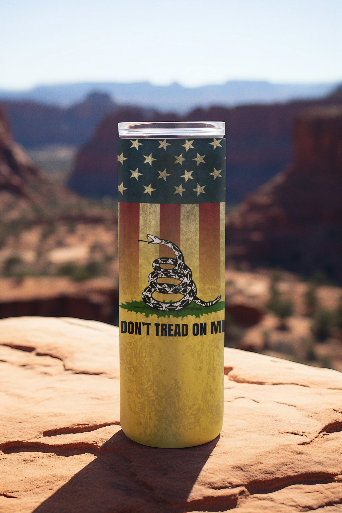 Don't tread on me faded flag skinny 20 ounce tumbler gadsden Gadsden flag Gadsden snake liberty liberty snake stocking stuffer