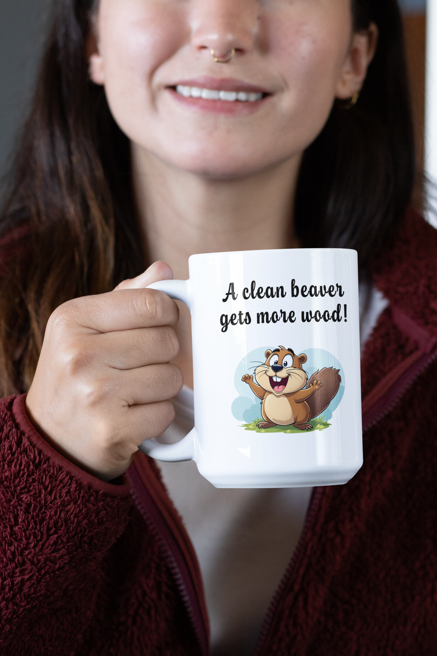 A clean beaver gets more wood mug All boss gift Caffeine Christmas gift co-worker gift coworker gift funny mug gift for dad gift for her Gift For Her Him gift for him gift for mom gift for sister gift for wife gift idea Java Mocha moms gift stocking stuffer vagina wife gift