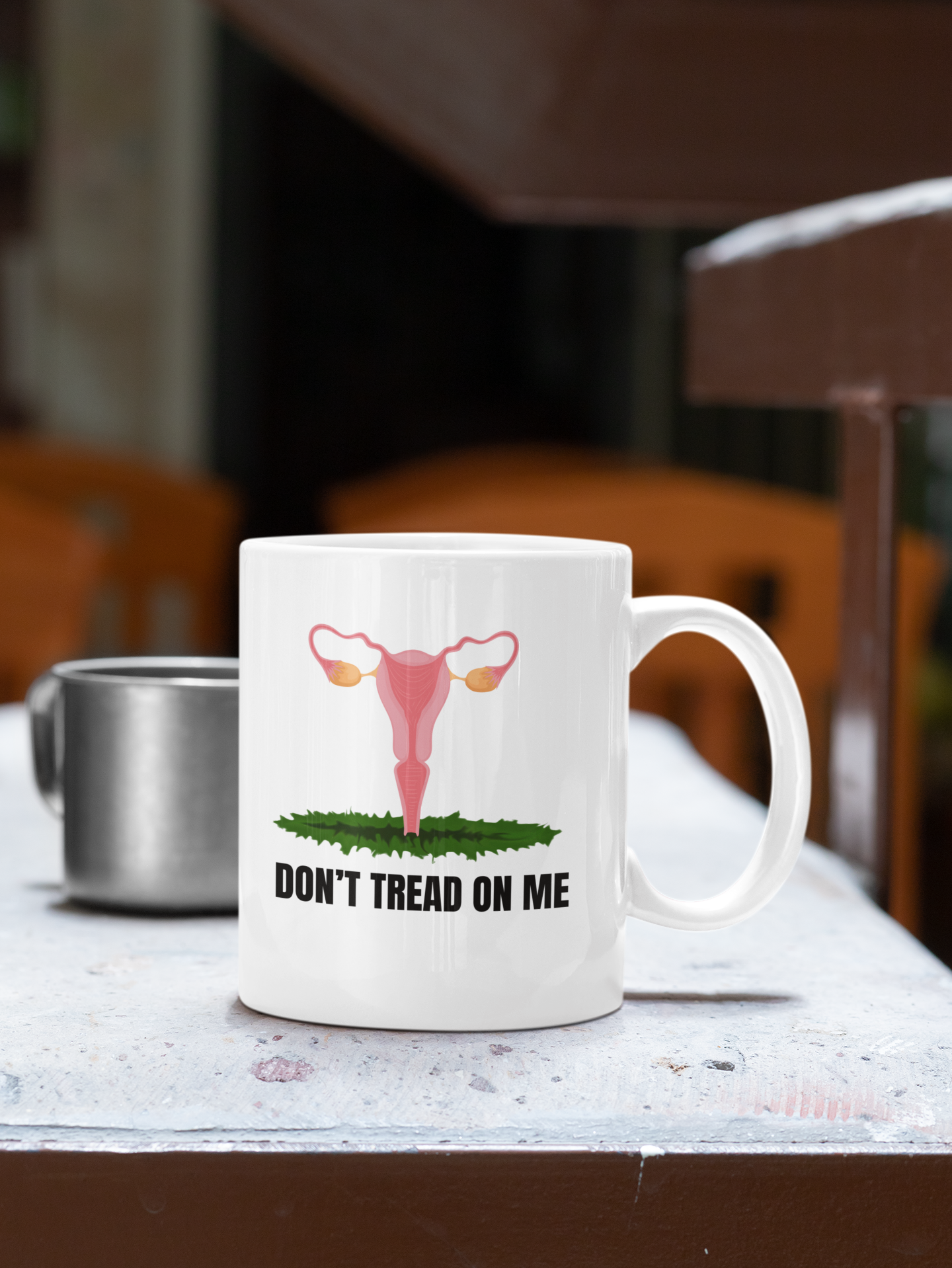 Don't tread on me white glossy mug Abortion rights Caffeine Coffee Time decaf gift for mom gift for wife Java Mocha RGB stocking stuffer