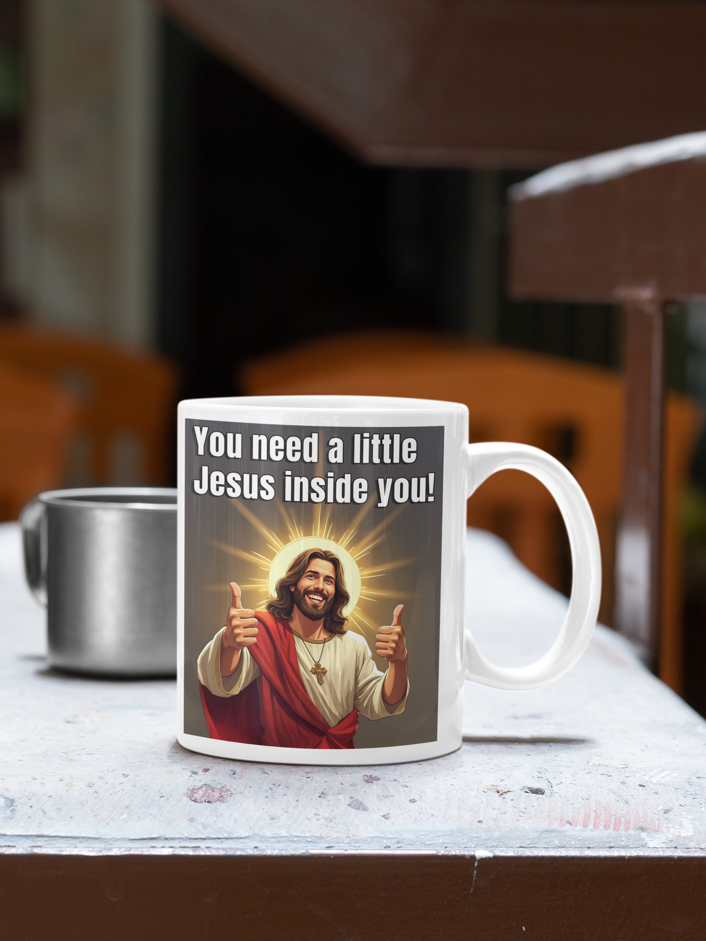 You need a little Jesus inside you white glossy mug All Caffeine Coffee Time gift for mom gift for wife Java jesus jesus meme Mocha religion stocking stuffer