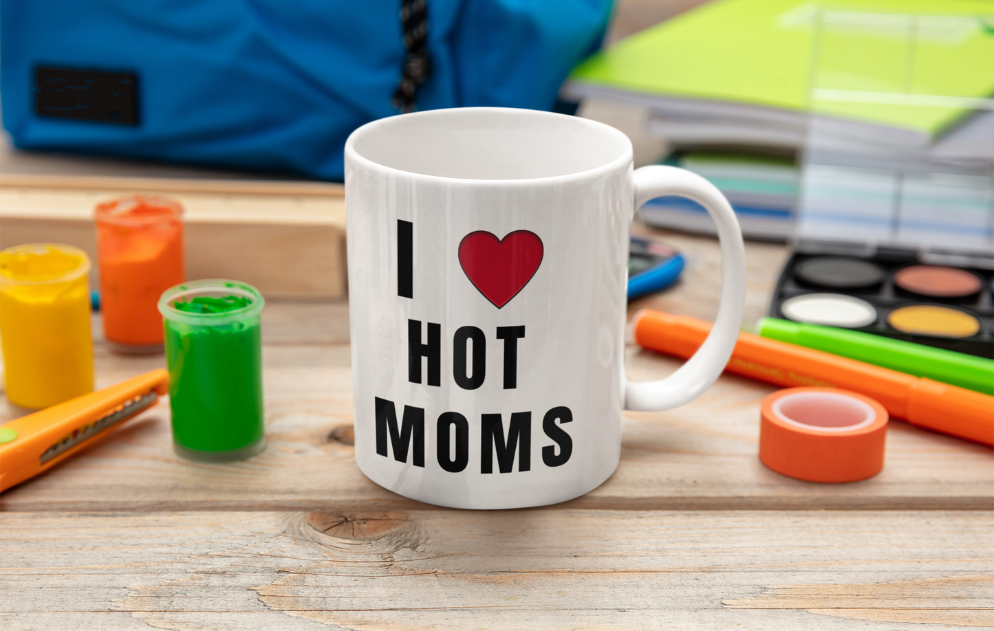 I LOVE hot moms white glossy mug Caffeine Camel Toe Coffee Time Election Harris Java Kamala Mocha