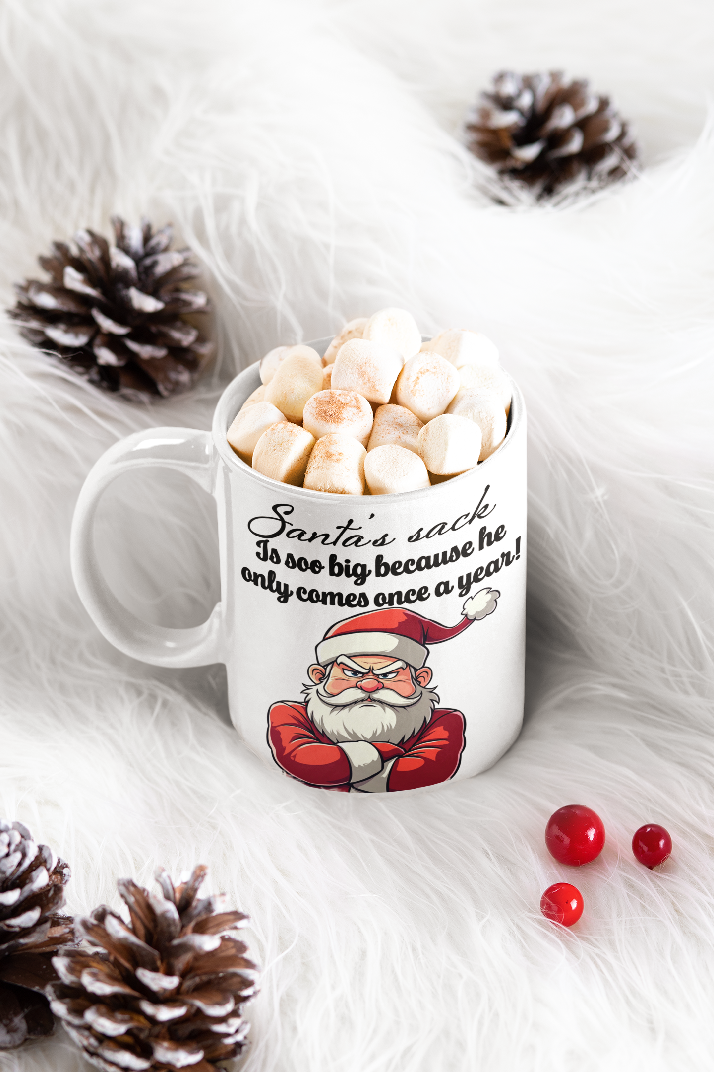 Santa's sack is soo big because he only comes once a year All ballsack Caffeine Christmas gift gift for mom gift for wife Java Mocha nut sack nut sax Nuts Nuttin nutz Santa stocking stuffer