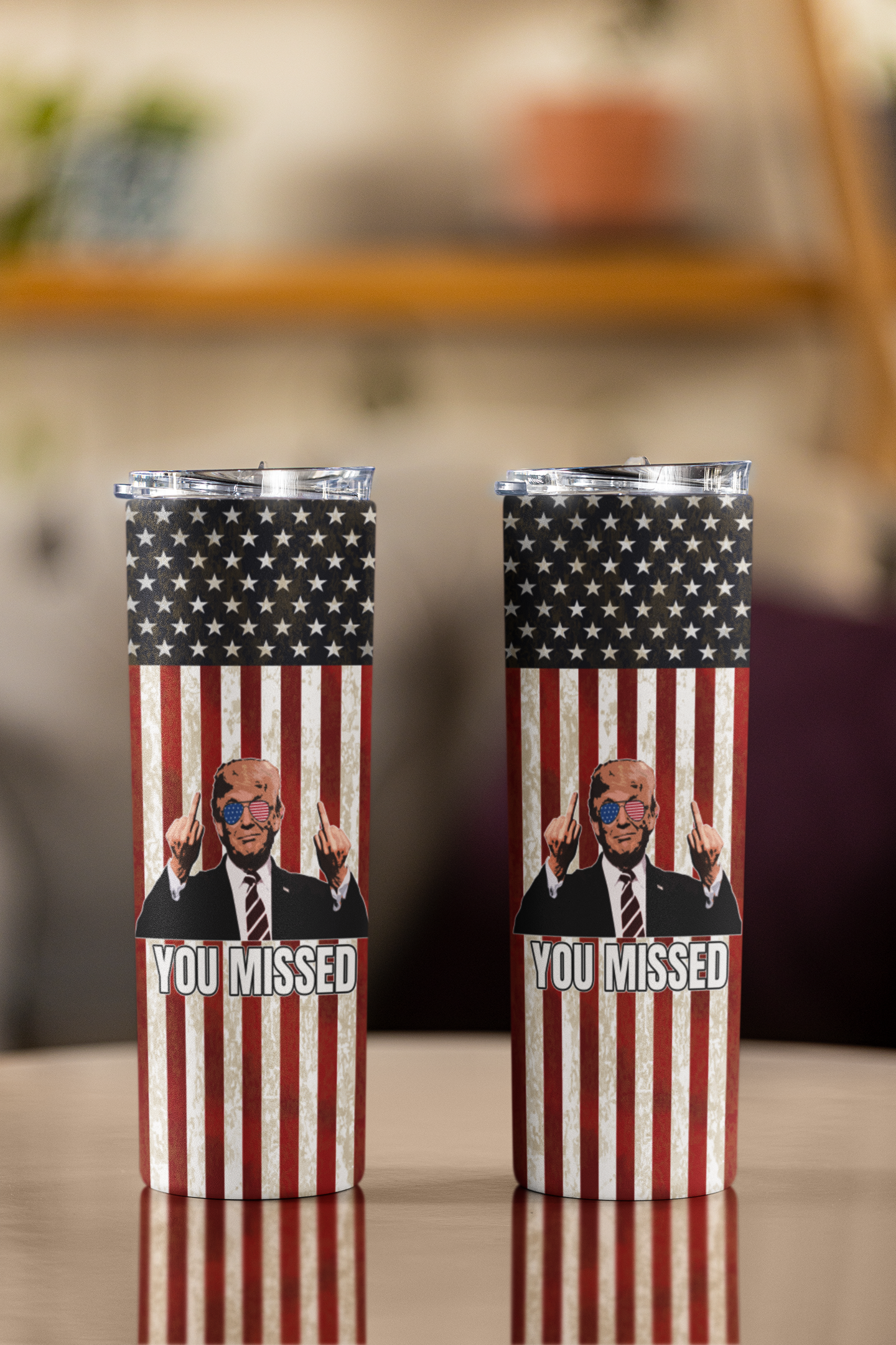 You missed, Donald Trump skinny 20 ounce tumbler Donald Trump fathers day Gadsden flag Gadsden snake libertarian liberty maga mothers day gift stocking stuffer Trump Trump 2024