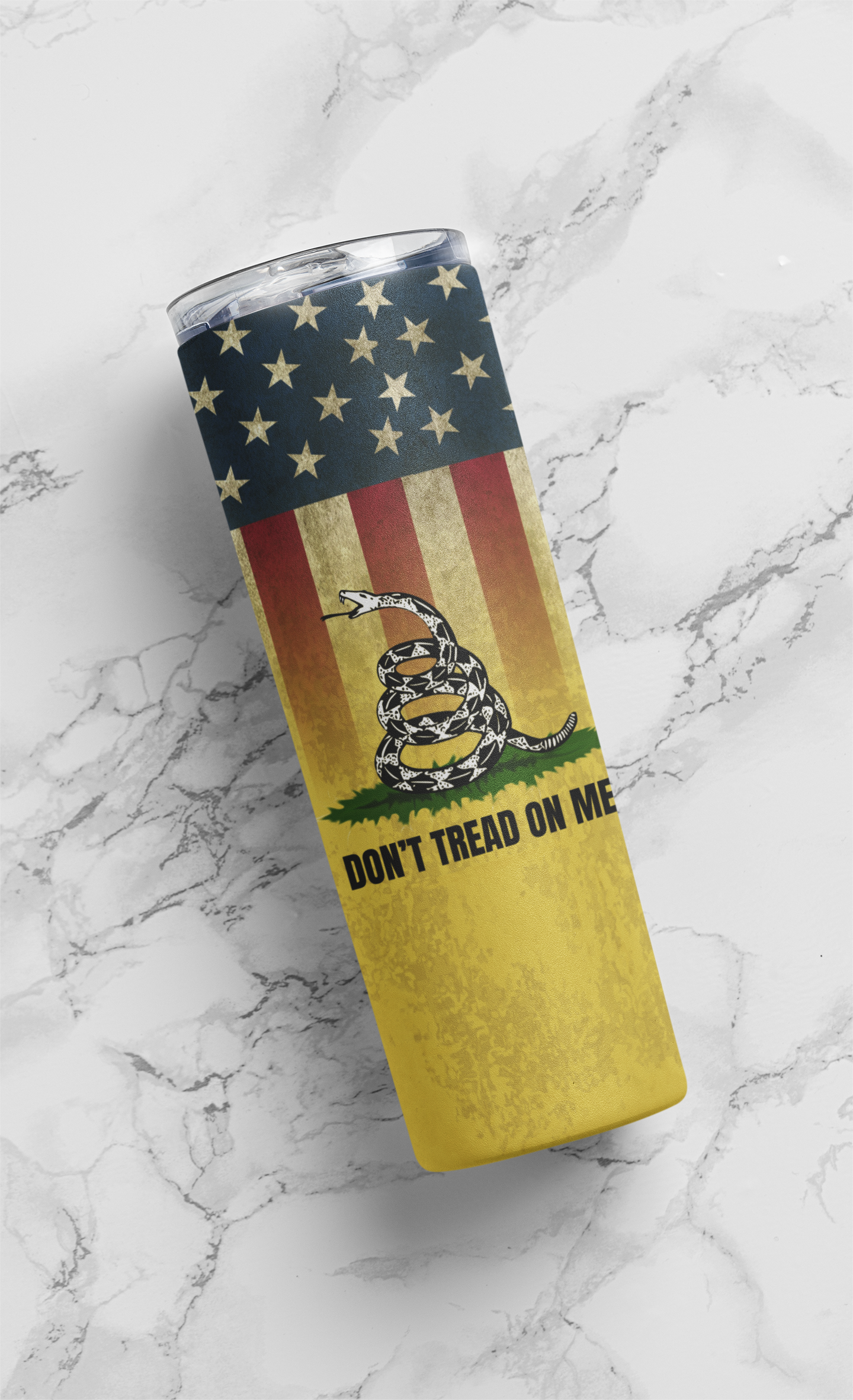 Don't tread on me faded flag skinny 20 ounce tumbler gadsden Gadsden flag Gadsden snake liberty liberty snake stocking stuffer