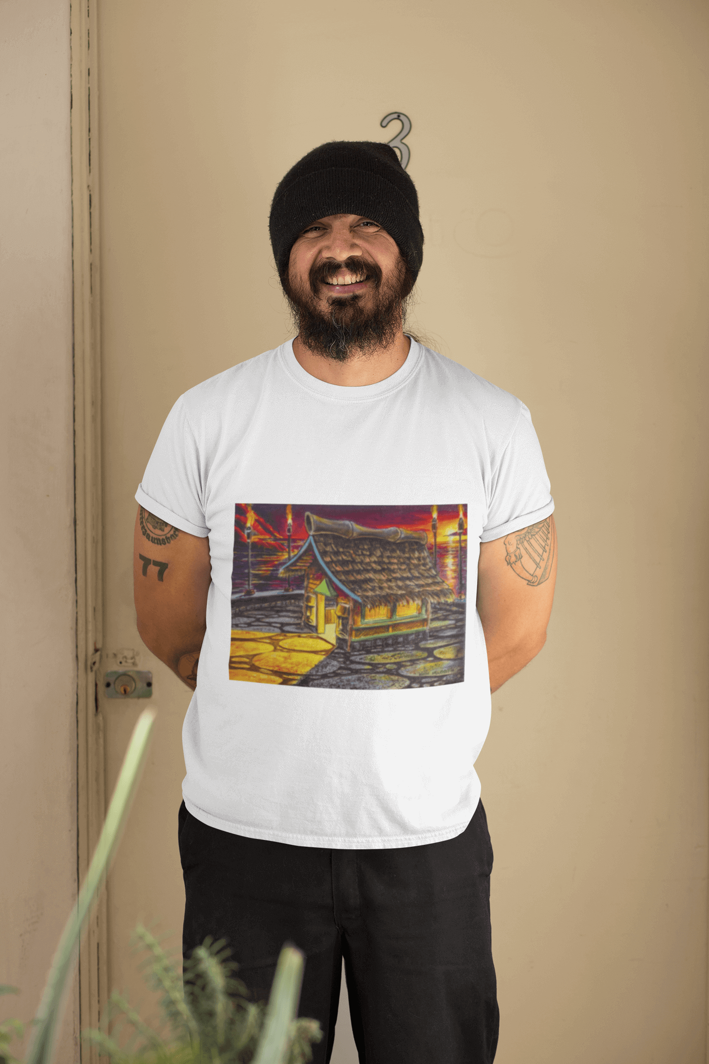 Island Tiki Hut - MaddK Studio  - Unisex Short-Sleeve T-Shirt