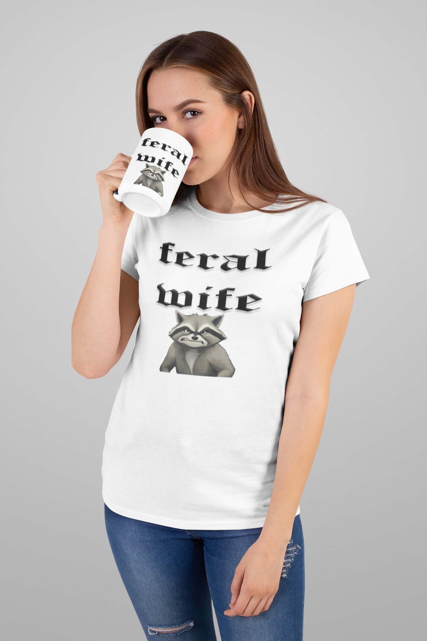 Feral Wife mug All Coffee Time Feral Wife funny mothers day Funny Sarcastic Mug gift for mom gift for wife Mocha mothers day mothers day gift mothers day mug stocking stuffer