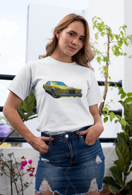 77 | 79 Yellow Lincoln Continental unisex T-Shirt car guy gift Christmas gift Feral ford funny shirt gift for mom gift for wife Lincoln Car Lincoln Continental T-Shirt Unique gift